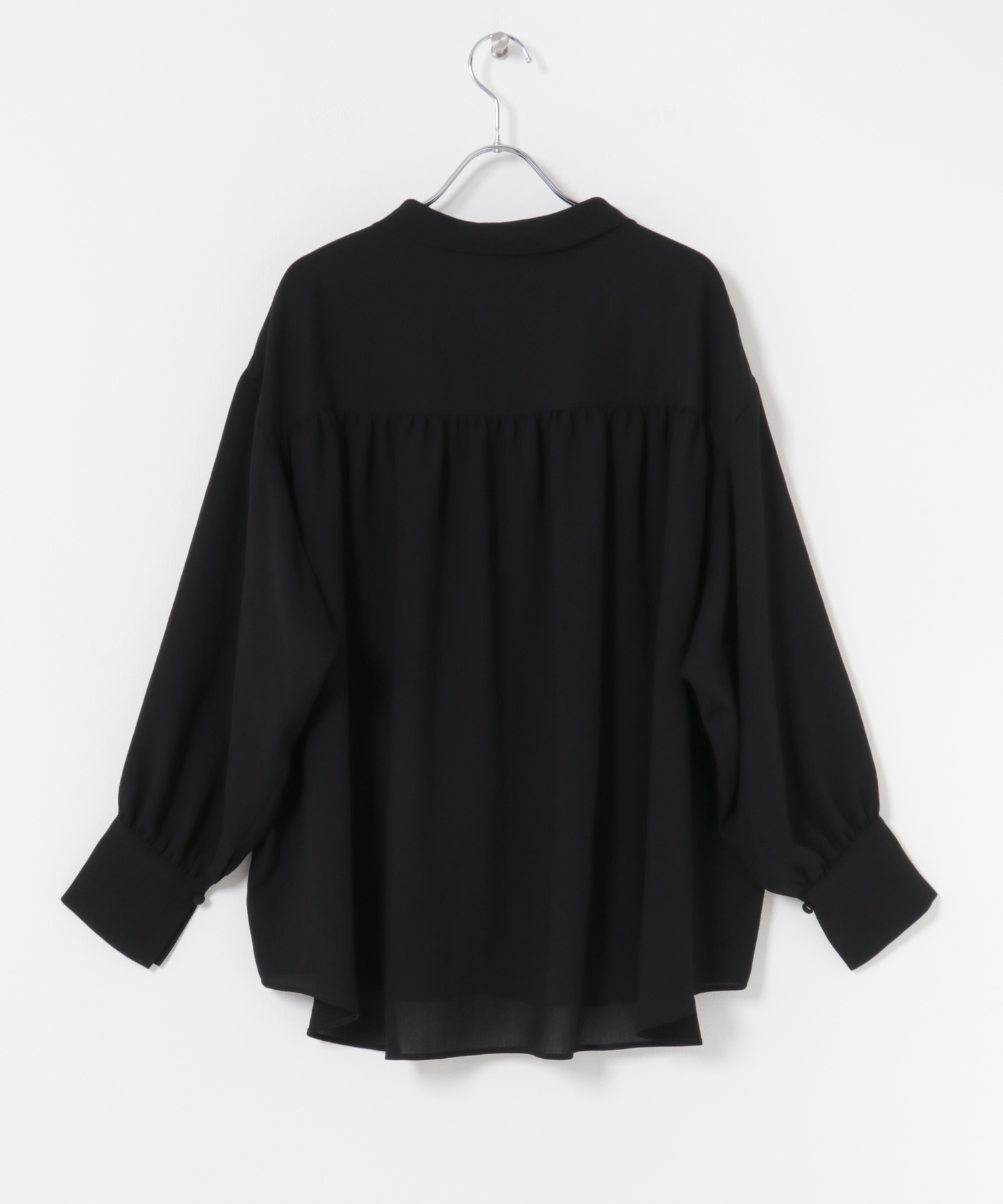 ヴィンテージジョーゼットボータイブラウス BLACK FREE