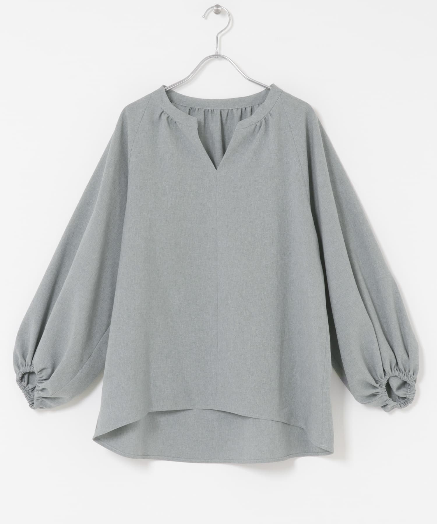 F by ROSSO　イージーケアバルーンスリーブブラウス GRAY FREE