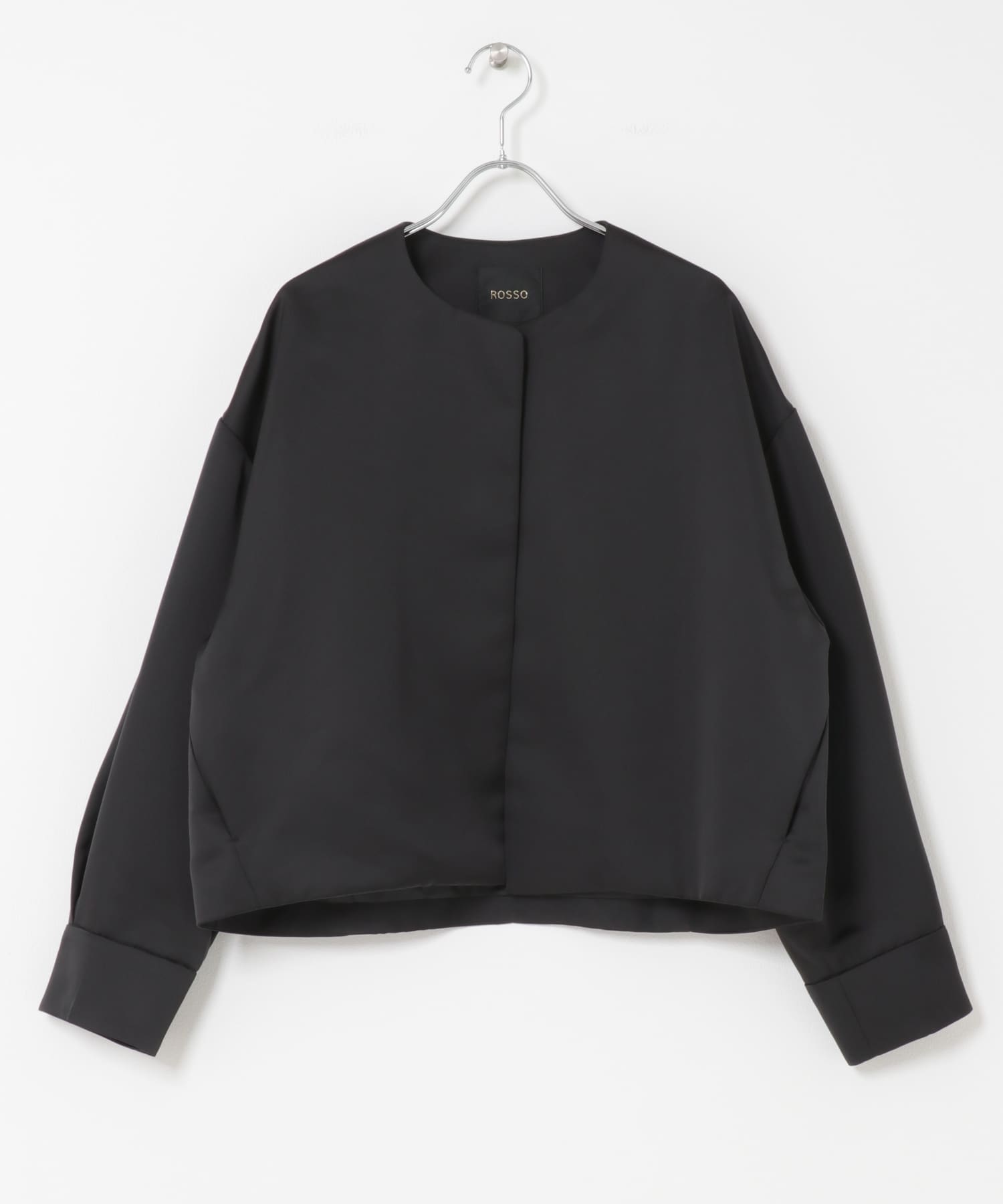 マットサテンノーカラーブルゾン BLACK FREE