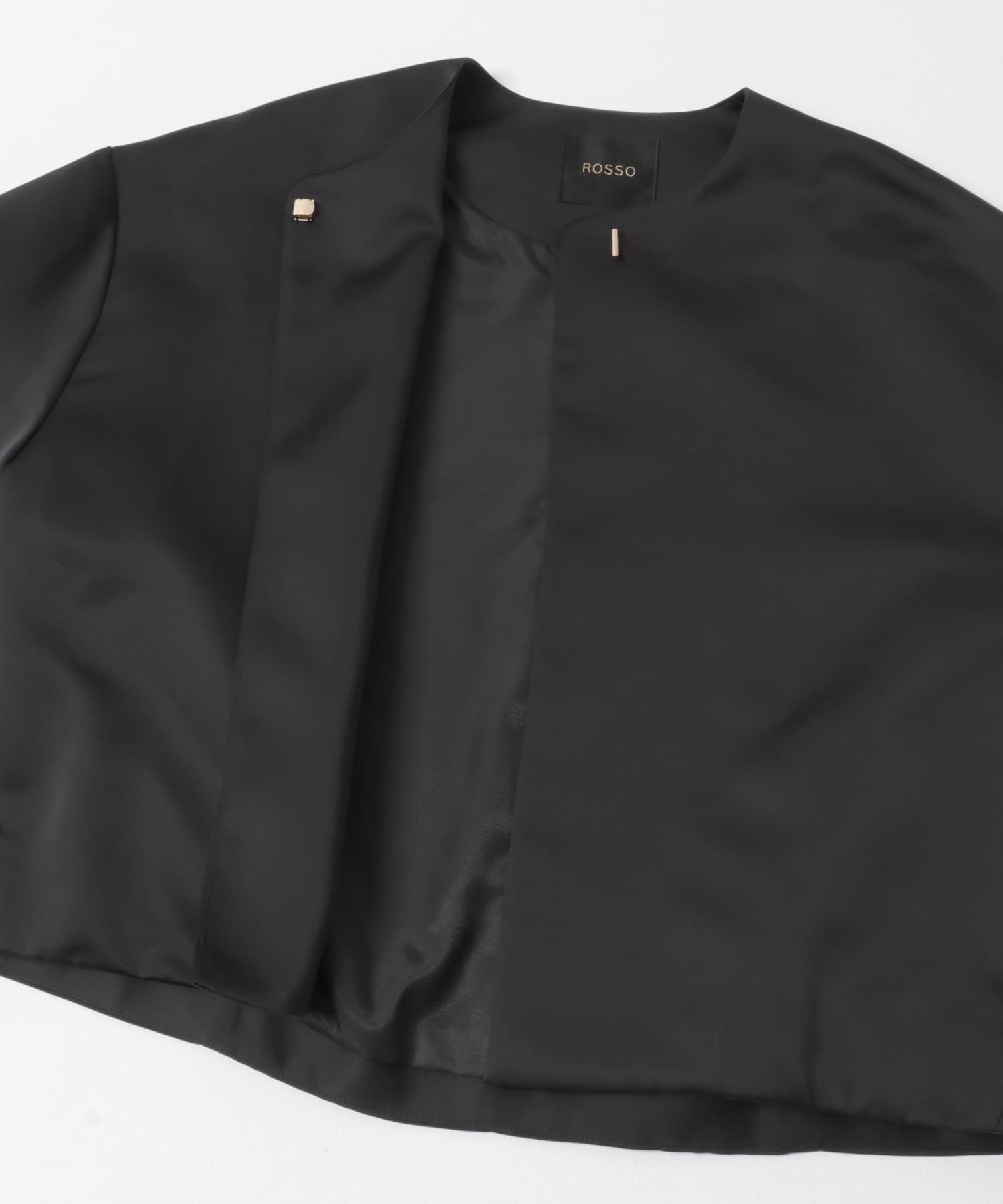 マットサテンノーカラーブルゾン BLACK FREE