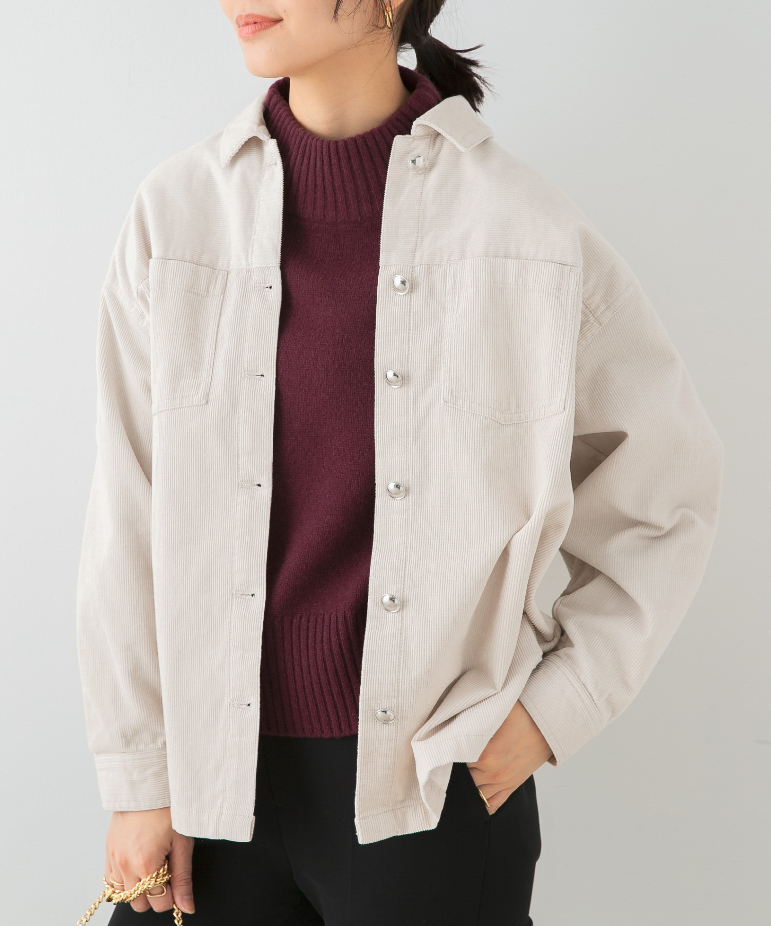 F by ROSSO　コーデュロイシャツジャケット