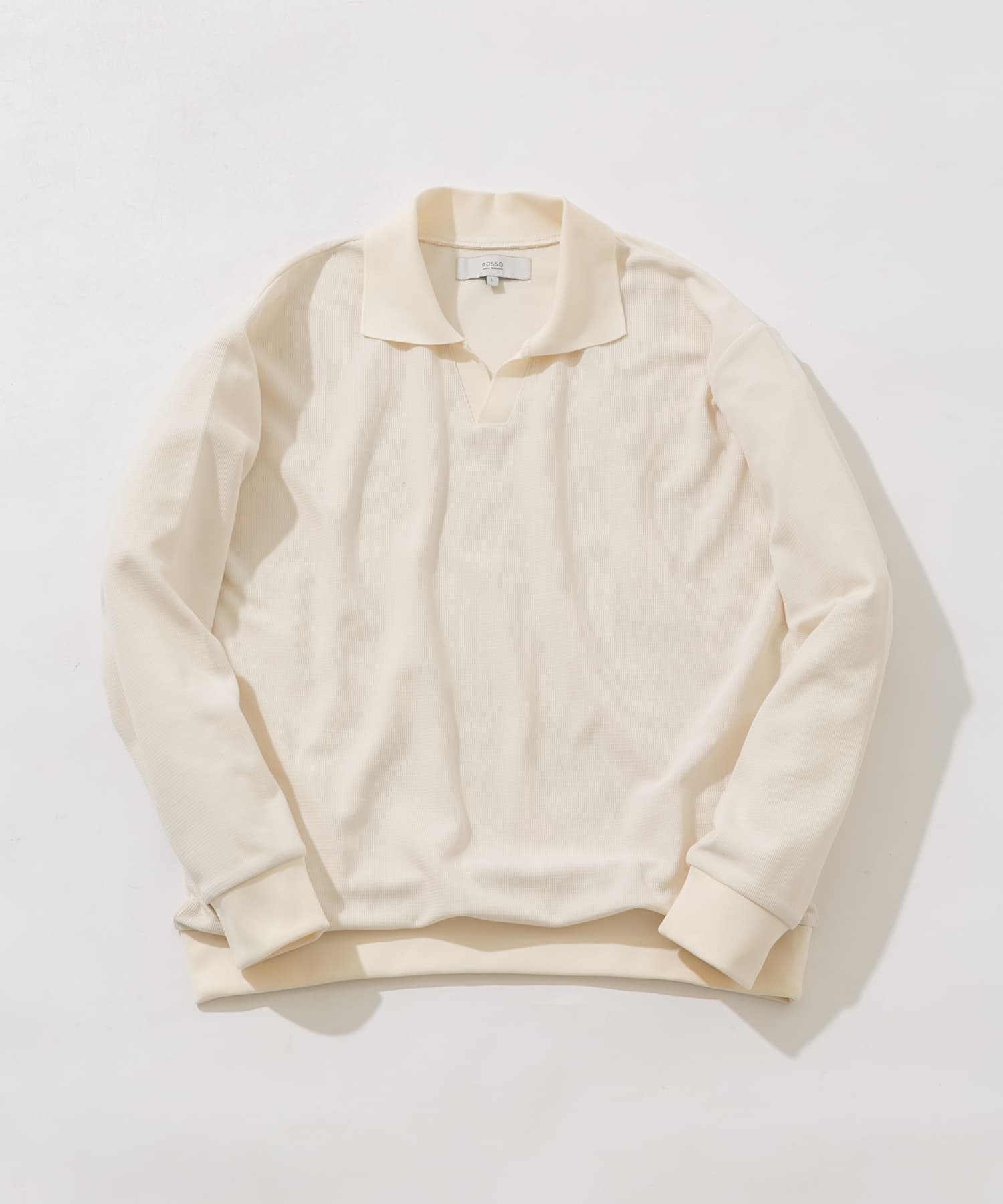 ダブルフェイスサーマルスキッパーポロシャツ IVORY M