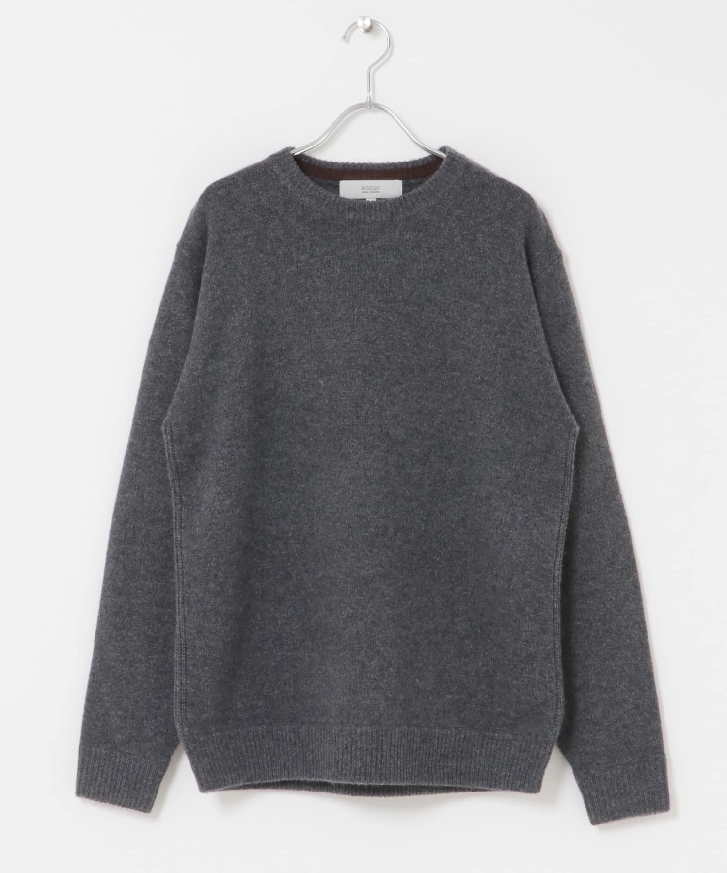 『XLサイズあり』ハミルトンラムズウールエルボーパッチニット CHARCOAL S