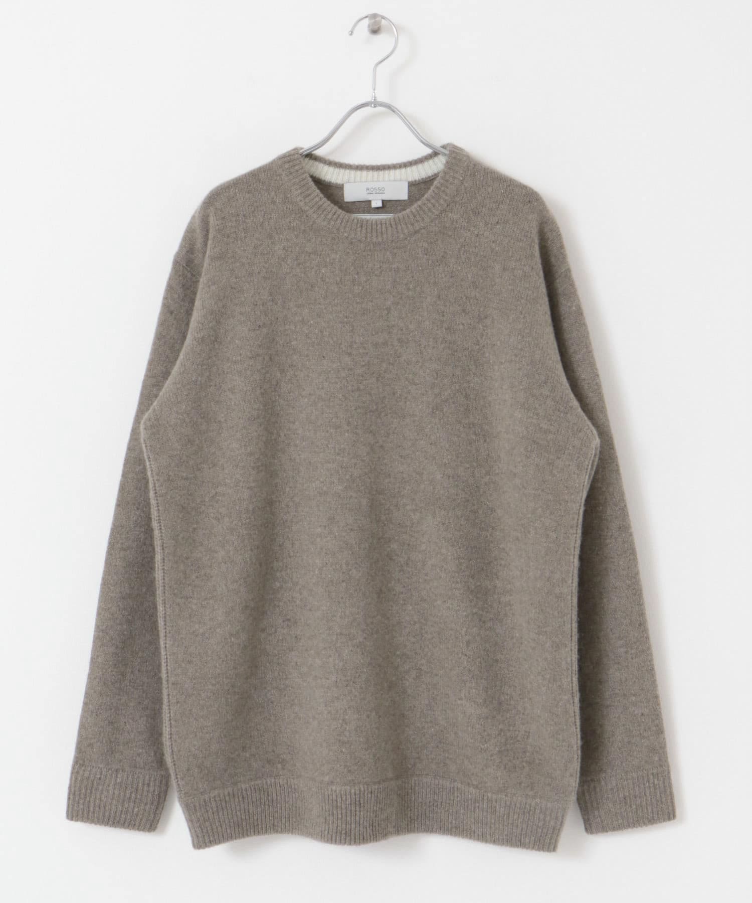 『XLサイズあり』ハミルトンラムズウールエルボーパッチニット GREIGE S