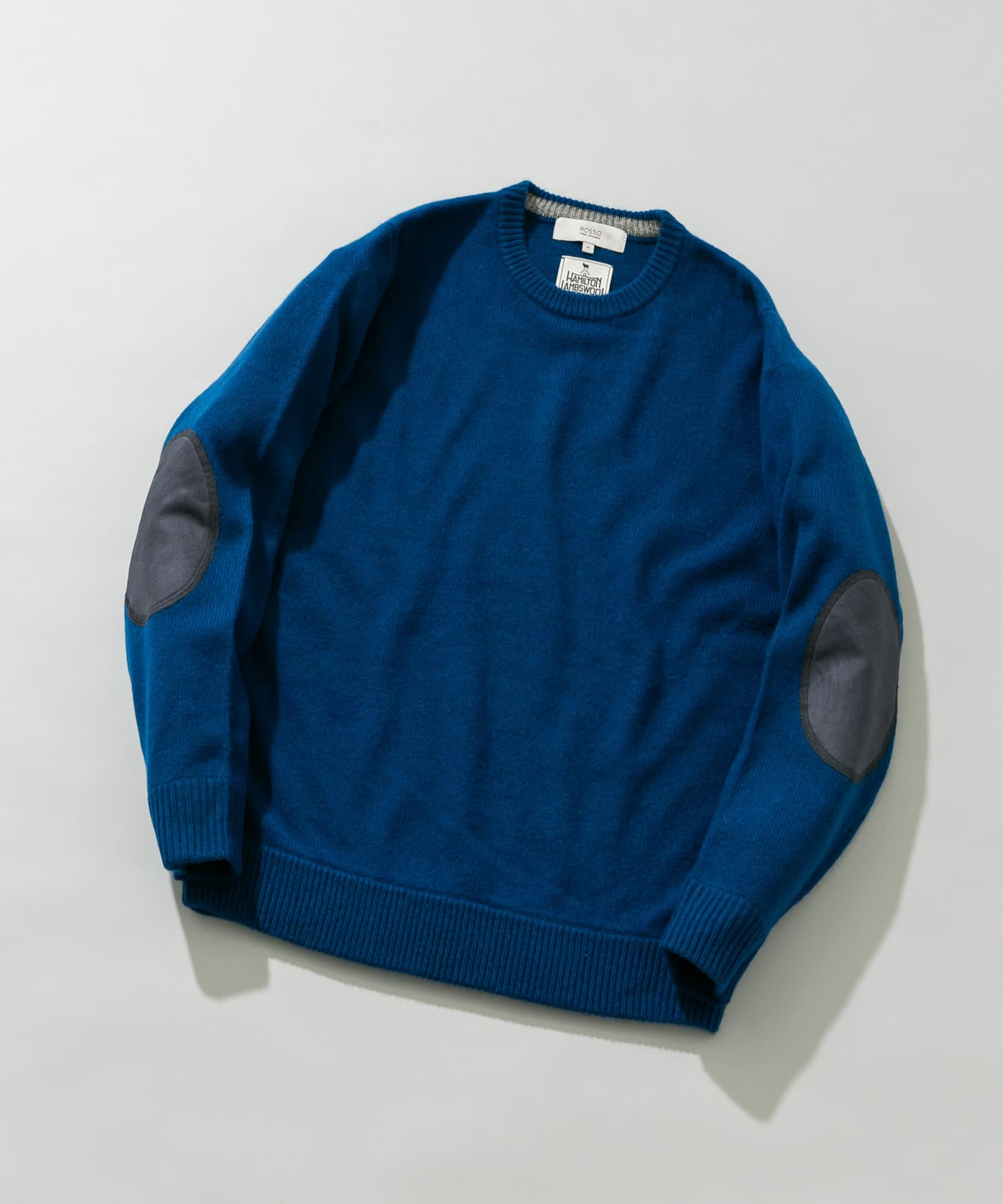 『XLサイズあり』ハミルトンラムズウールエルボーパッチニット