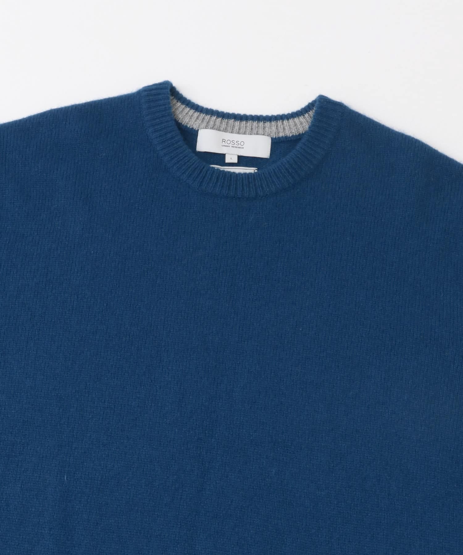 『XLサイズあり』ハミルトンラムズウールエルボーパッチニット BLUE S