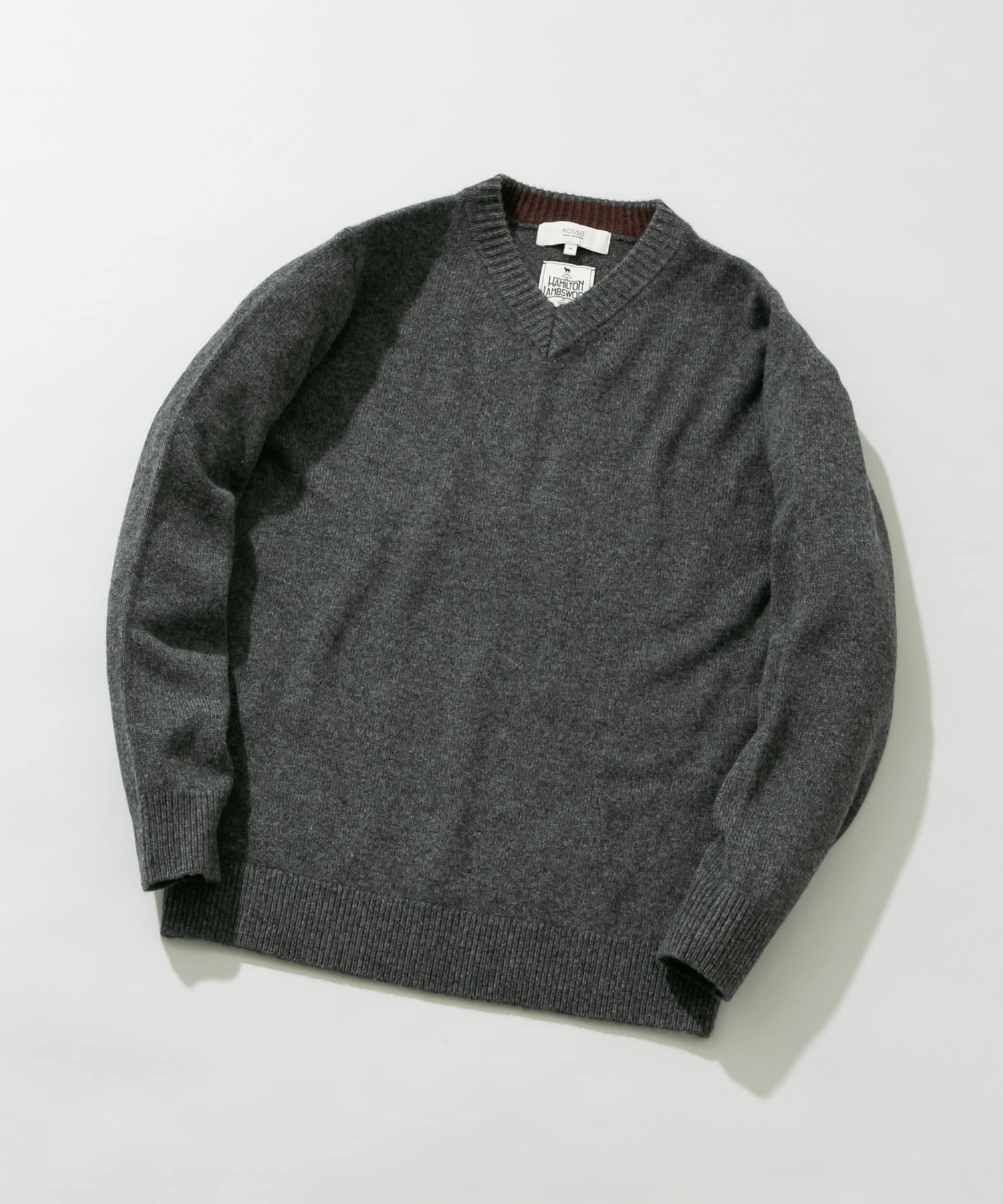 『XLサイズあり』ハミルトンラムズウールVネックニット