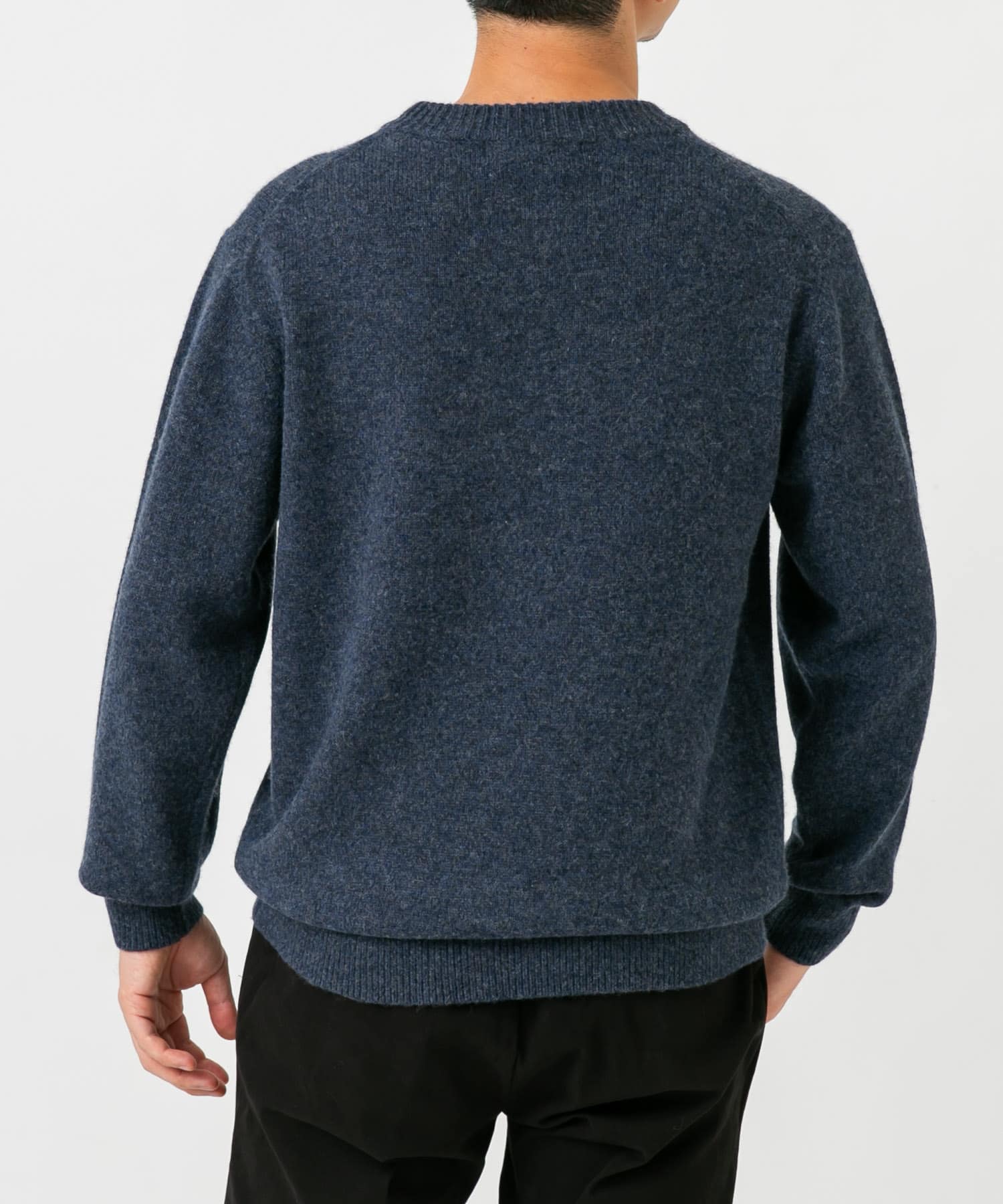 『XLサイズあり』ハミルトンラムズウールVネックニット NAVY S