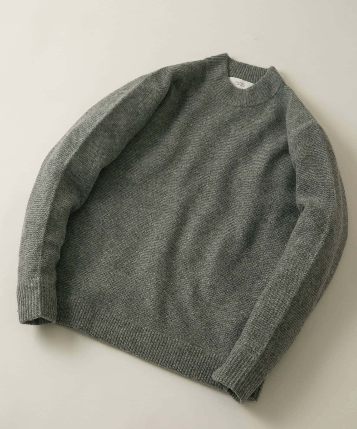 『XLサイズあり』ハミルトンウールガーター編みモックネックプルオーバー GRAY M