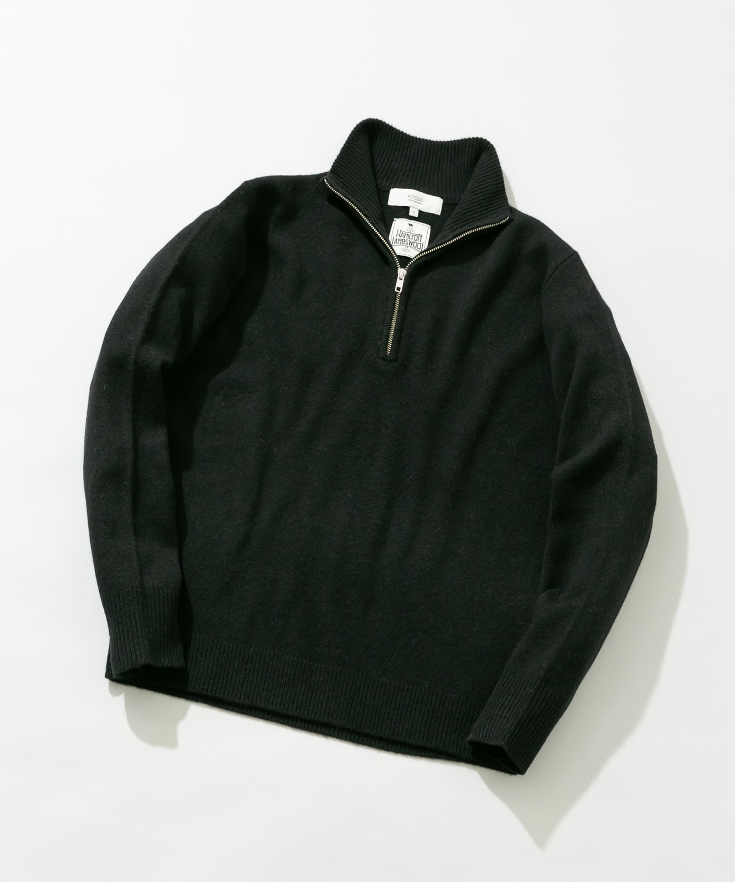 『XLサイズあり』ハミルトンラムズウールハーフジップニット