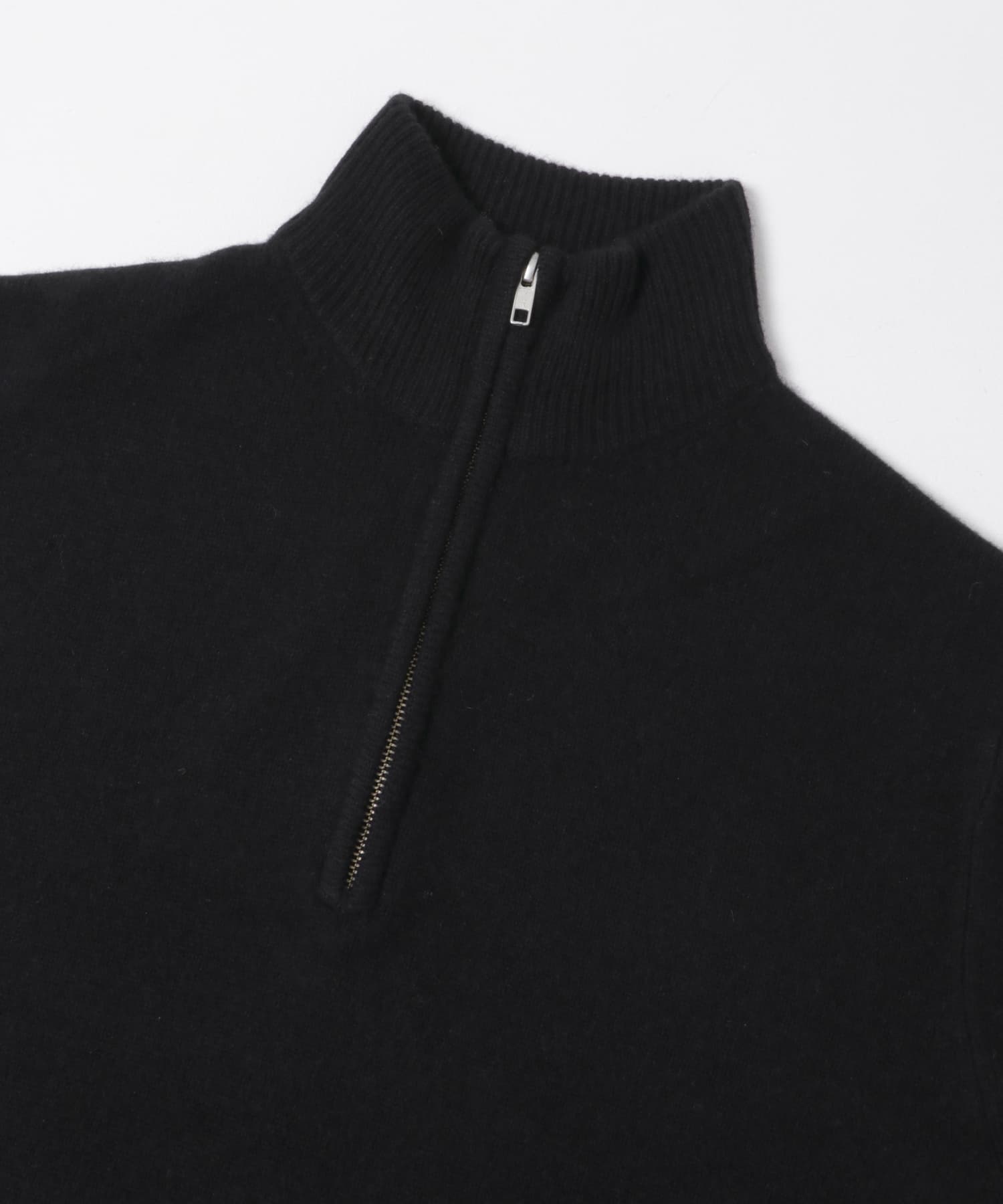 『XLサイズあり』ハミルトンラムズウールハーフジップニット BLACK M