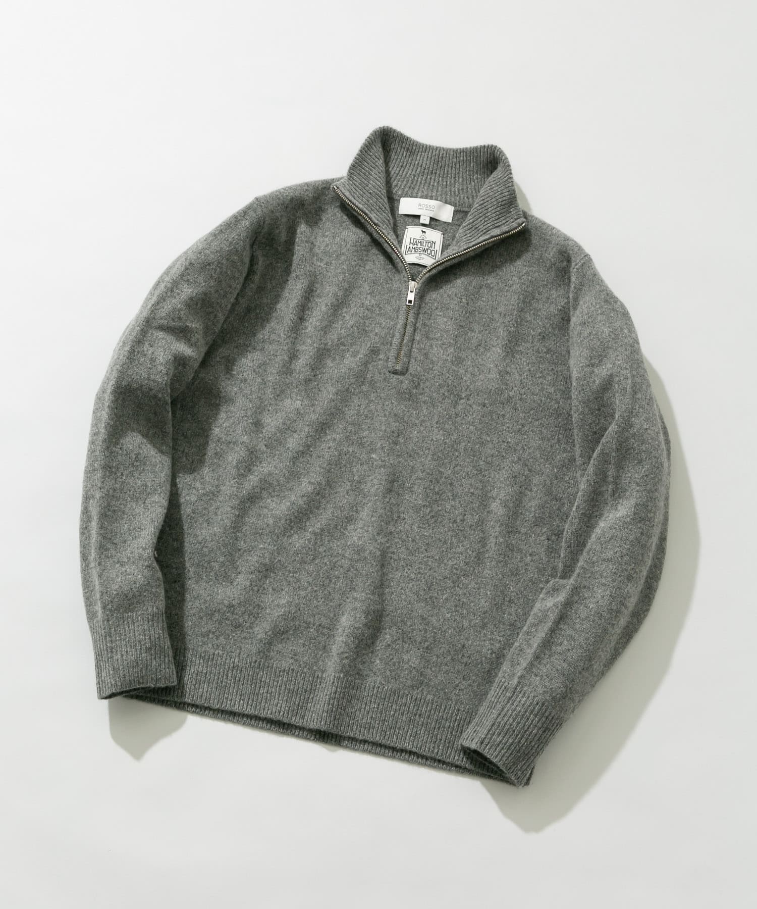 『XLサイズあり』ハミルトンラムズウールハーフジップニット