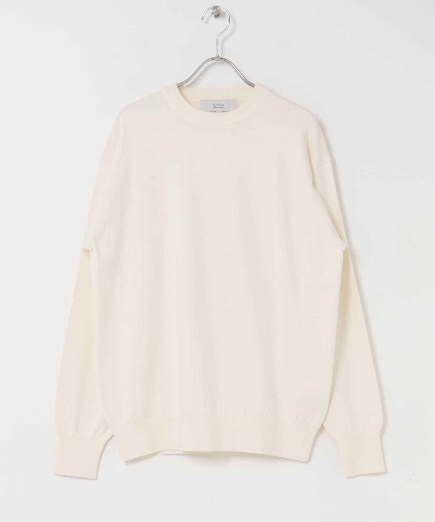 コットンカシミヤクルーネックニット IVORY M