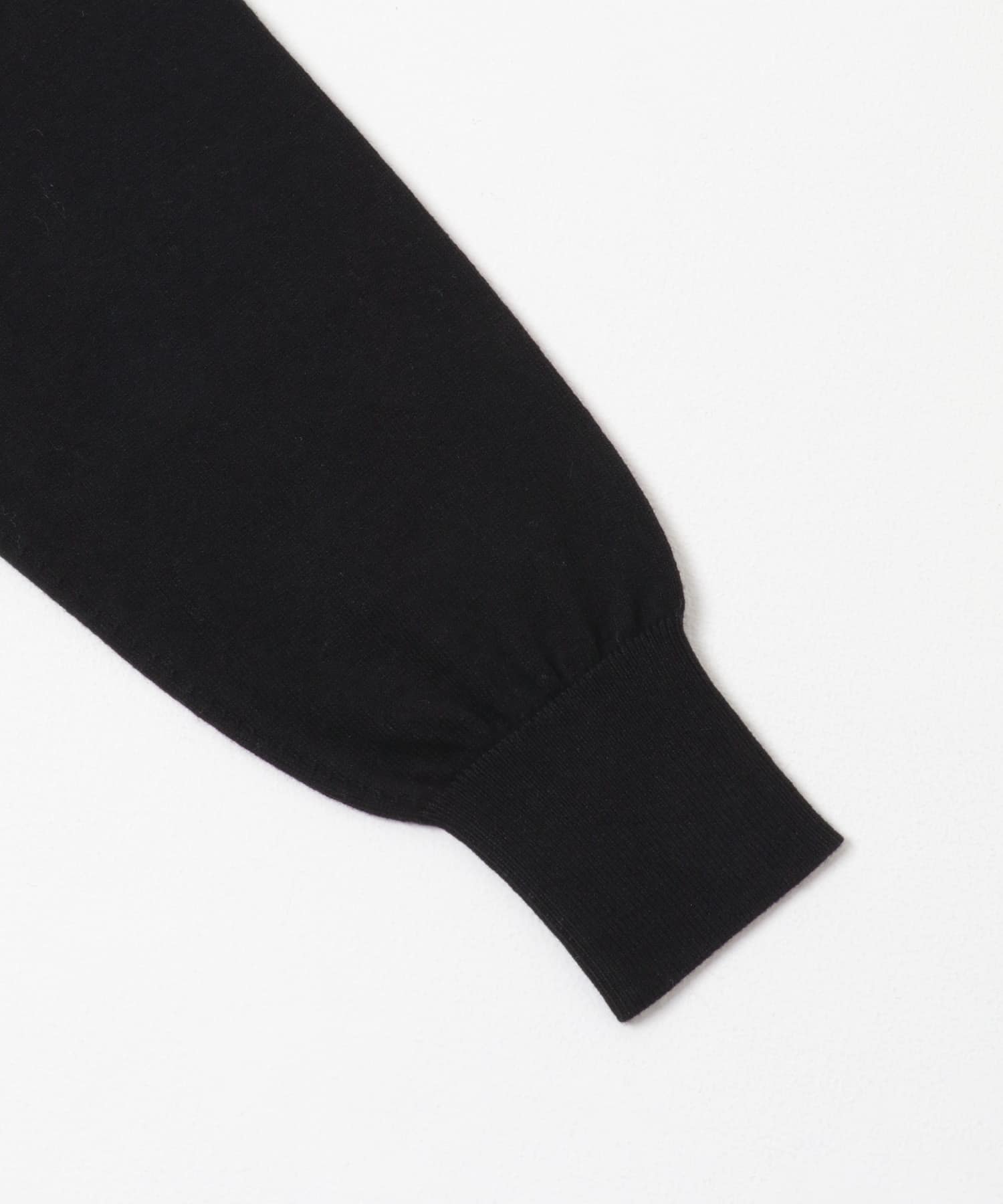 コットンカシミヤクルーネックニット BLACK M