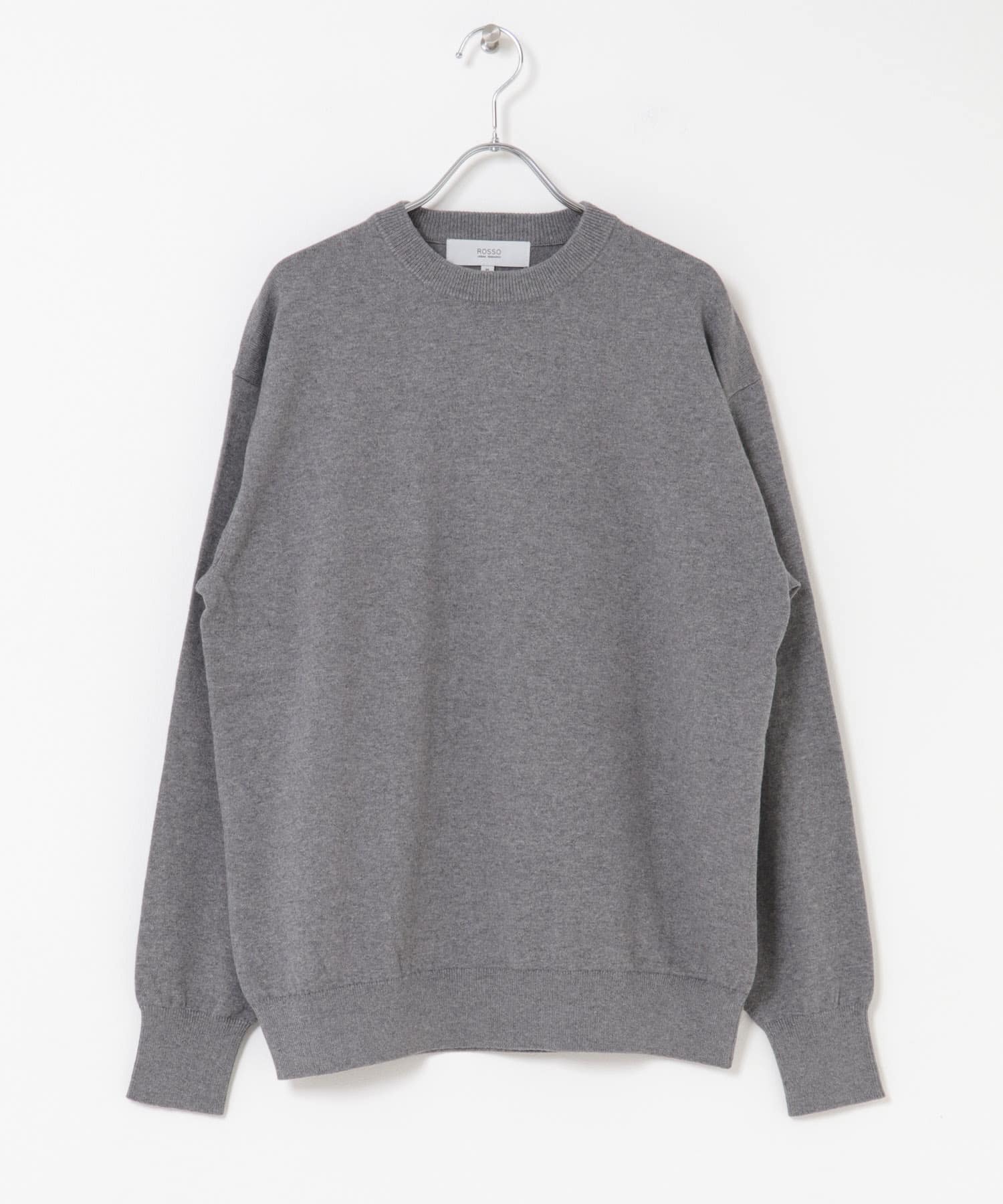 コットンカシミヤクルーネックニット GRAY M