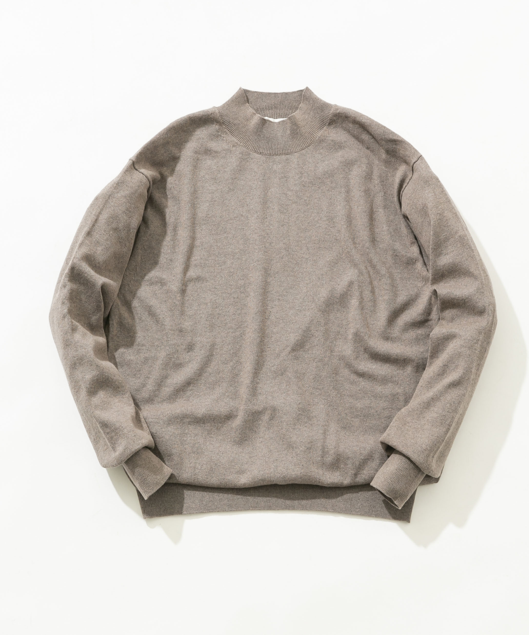 コットンカシミヤモックネックニット GREIGE L