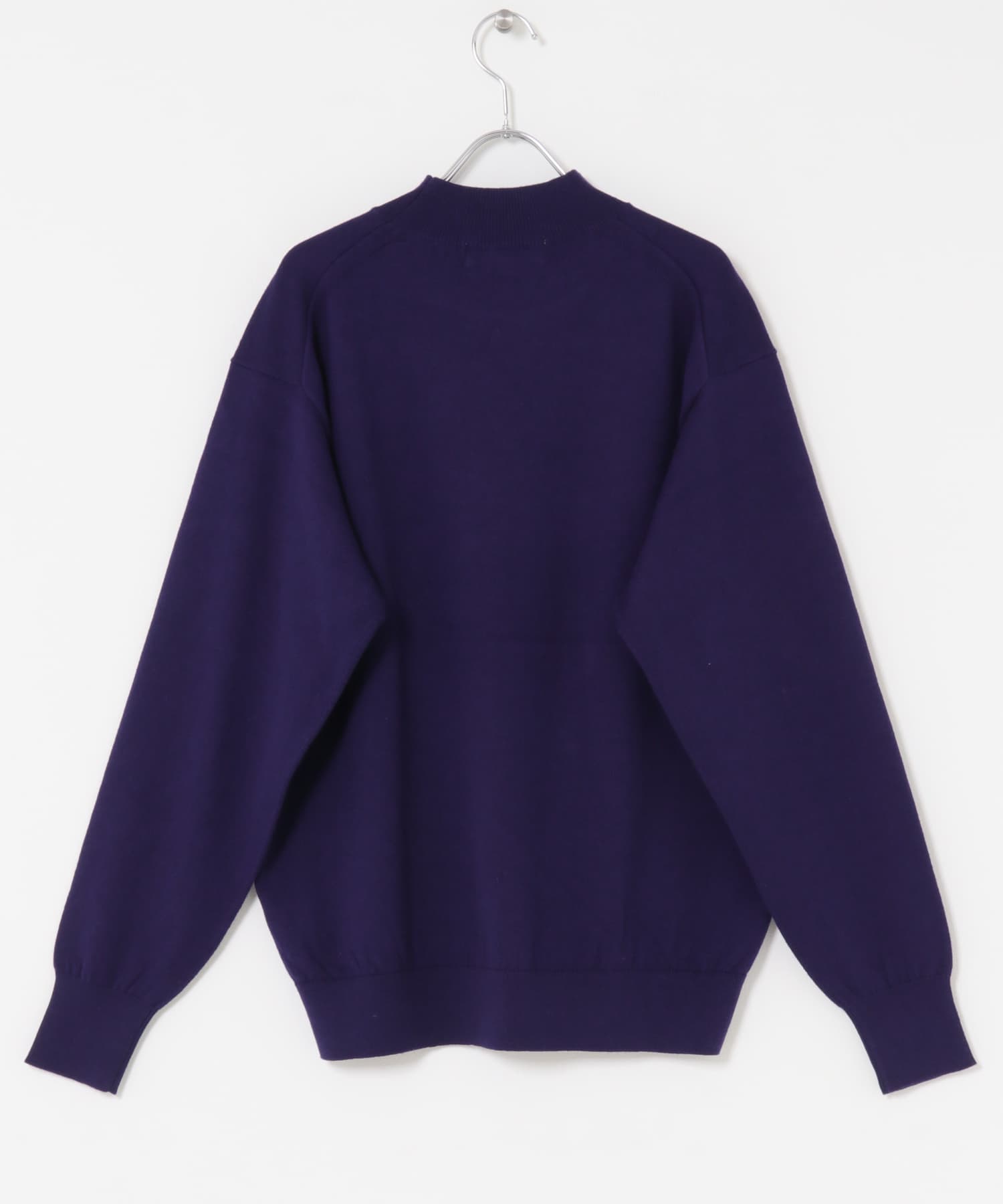 コットンカシミヤモックネックニット BLUE M