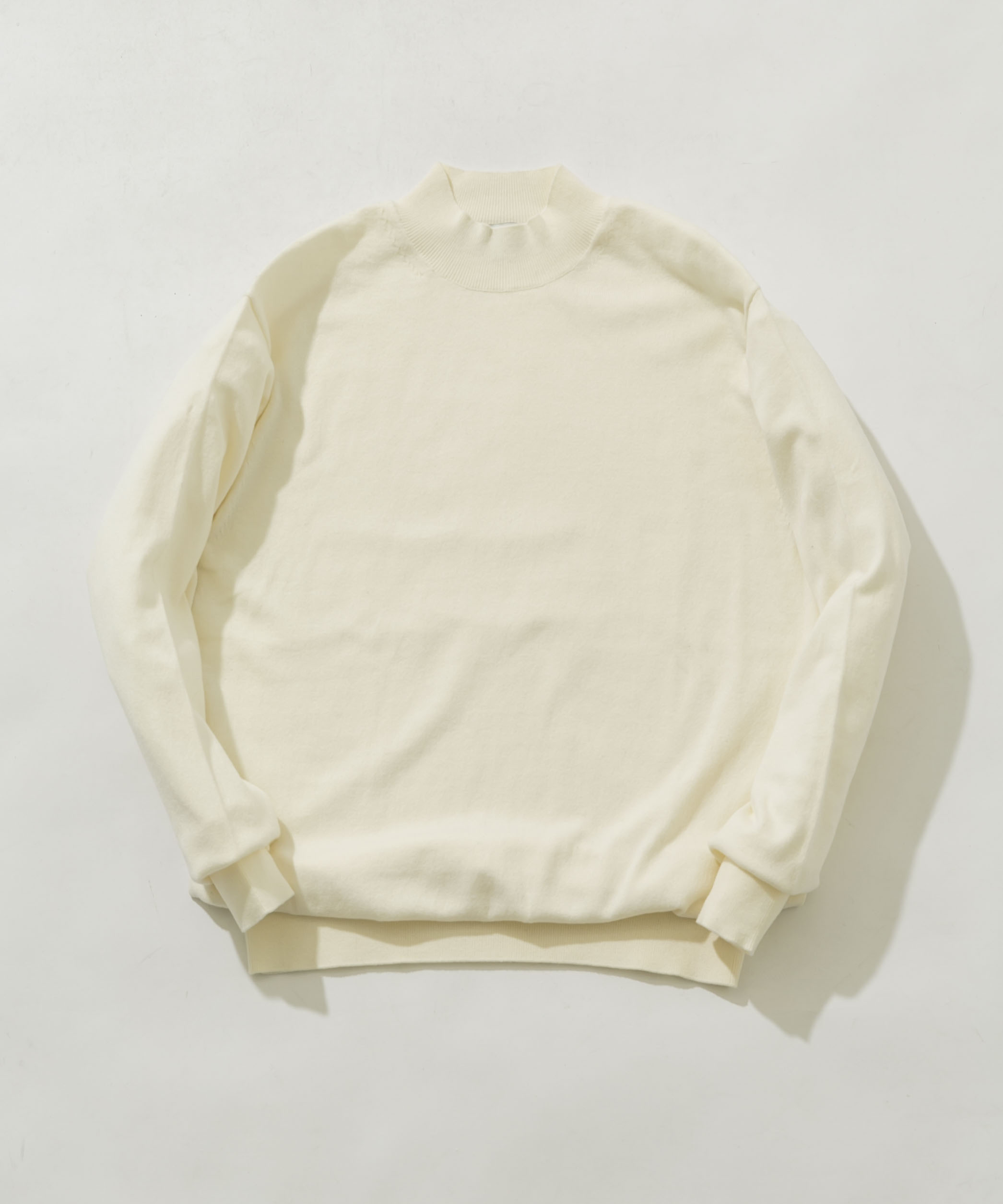 コットンカシミヤモックネックニット IVORY L
