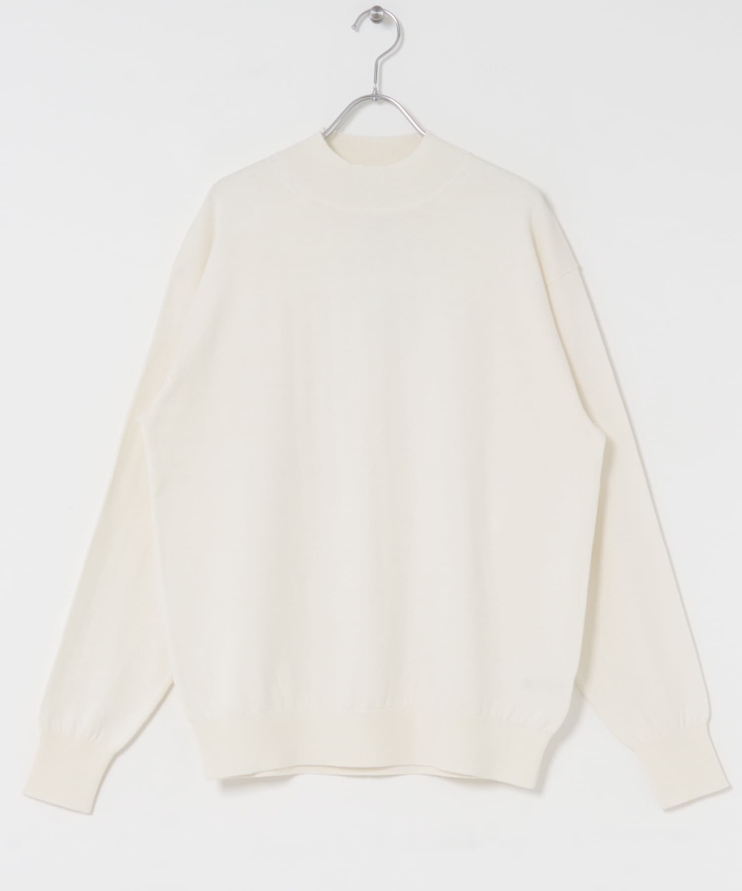 コットンカシミヤモックネックニット IVORY M