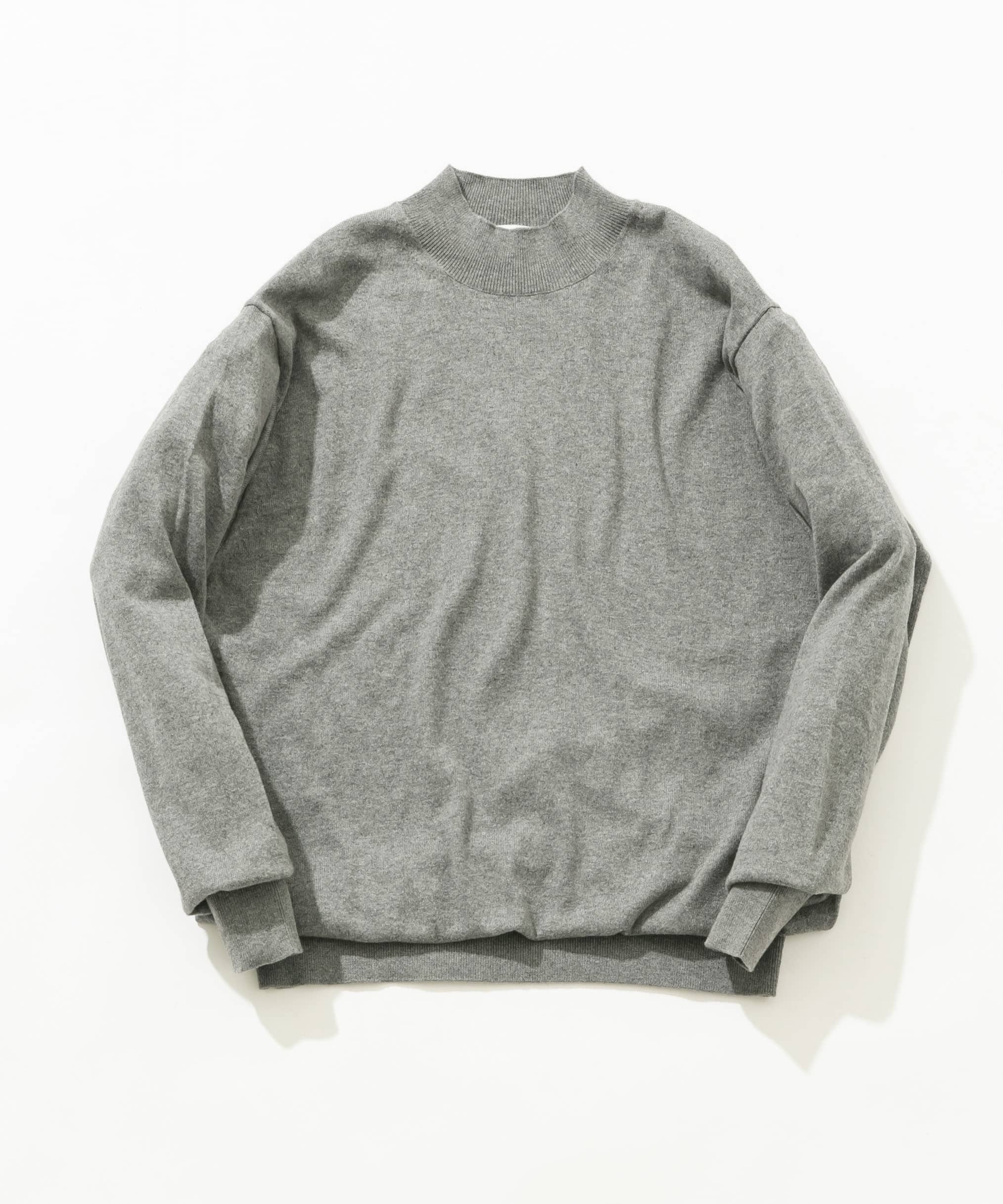 コットンカシミヤモックネックニット