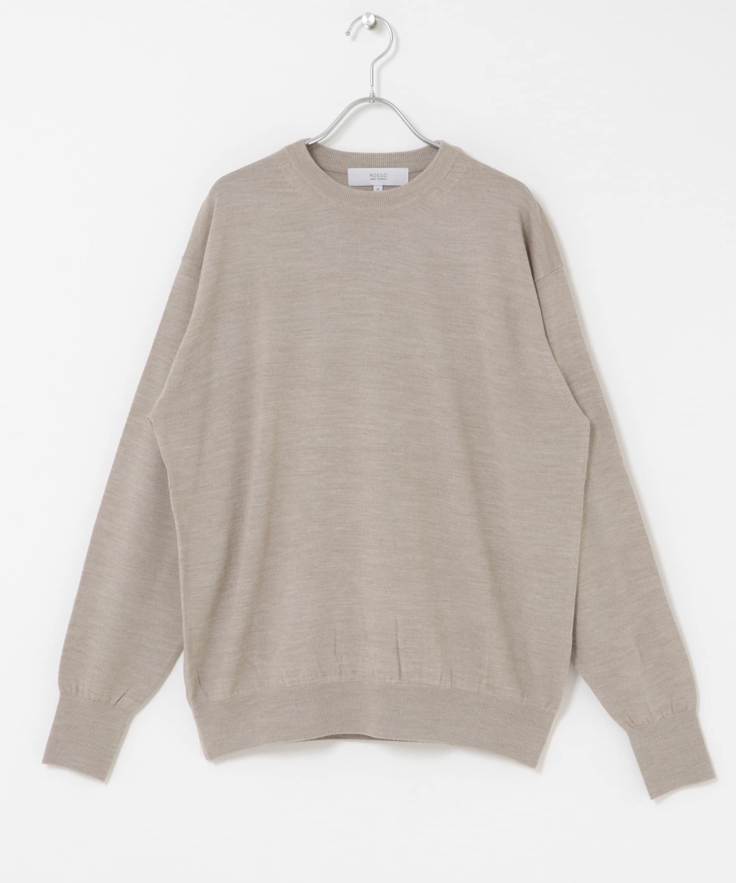 イタリア糸メリノウールクルーニット GREIGE M