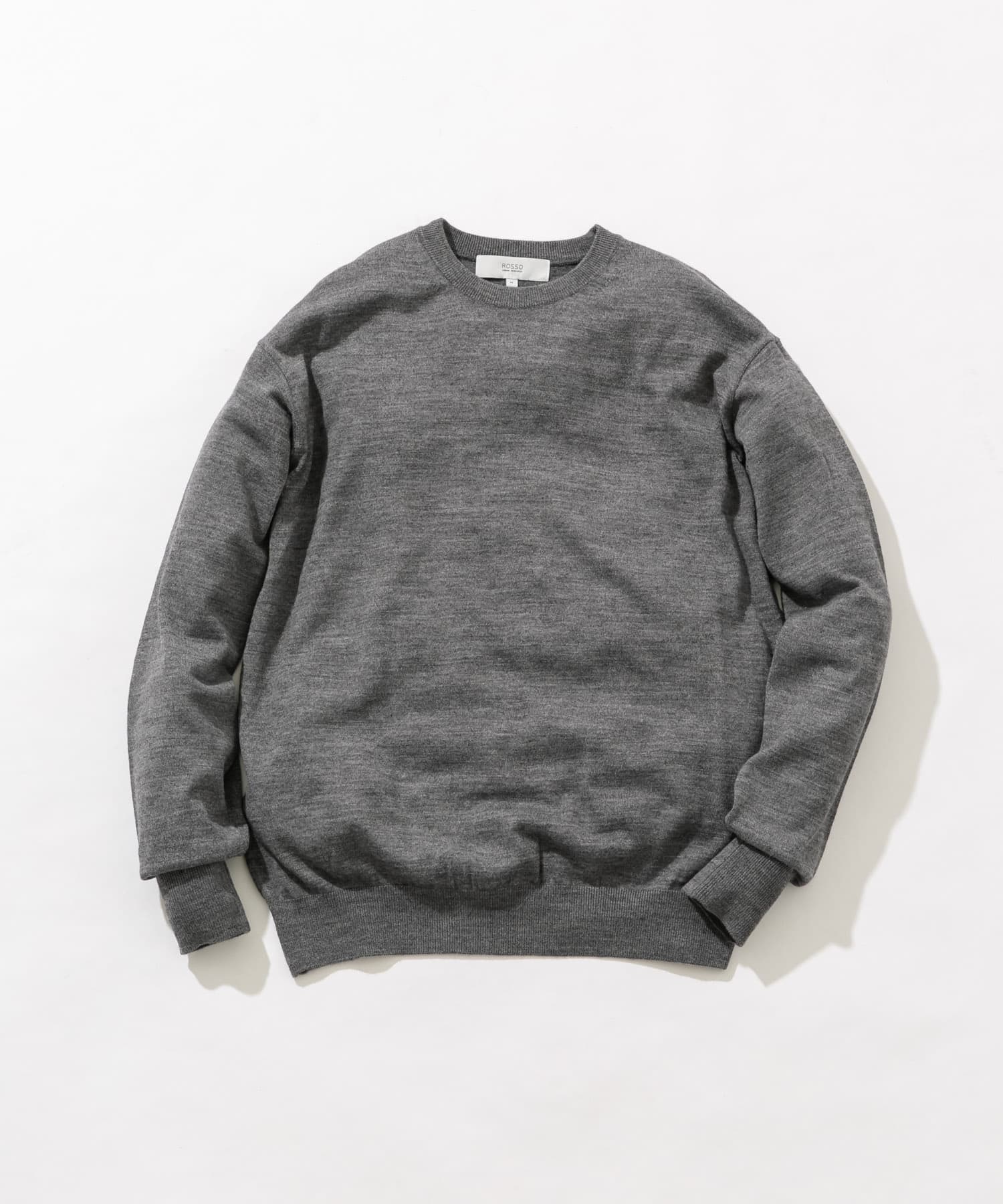 イタリア糸メリノウールクルーニット GRAY L