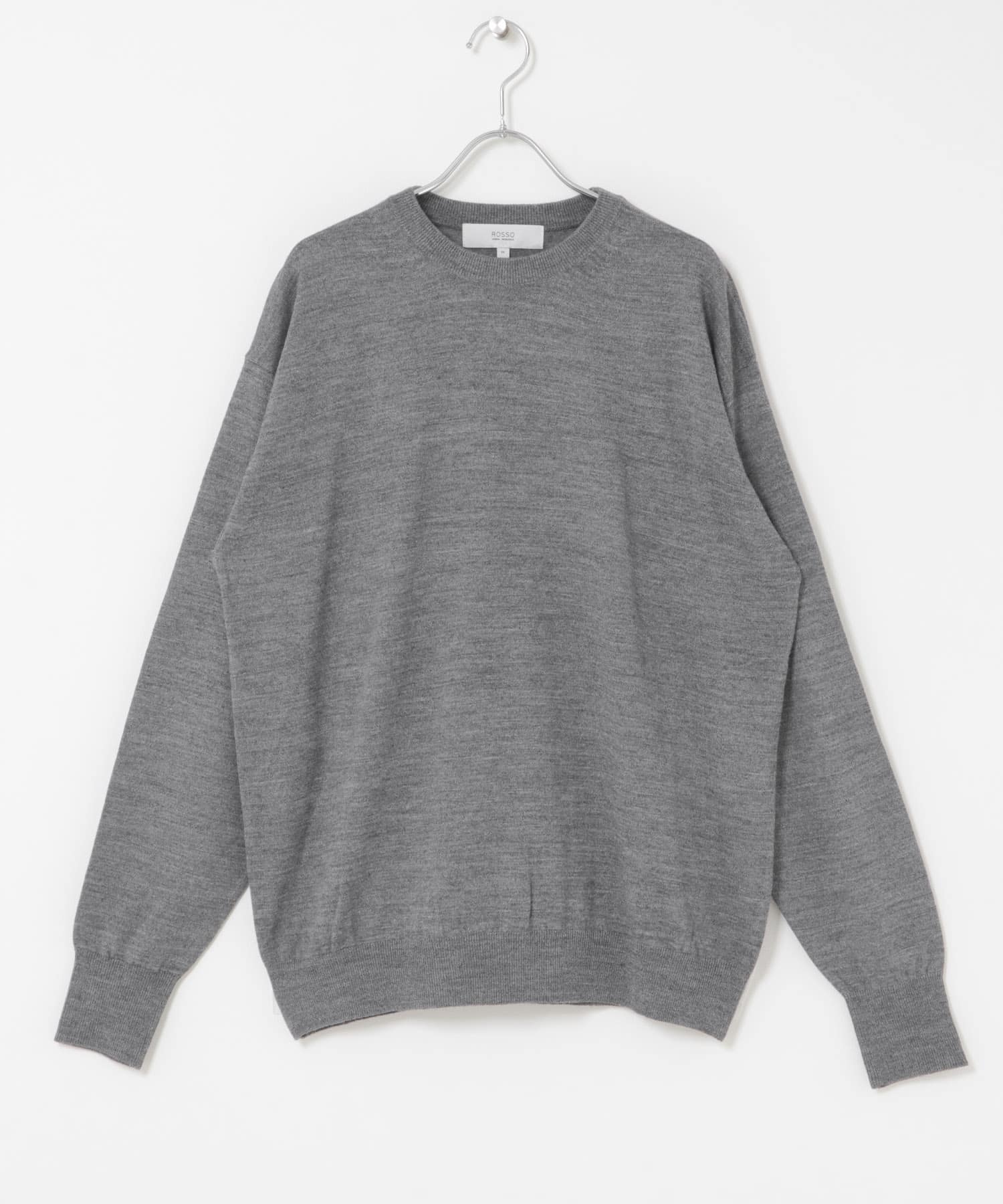 イタリア糸メリノウールクルーニット GRAY M