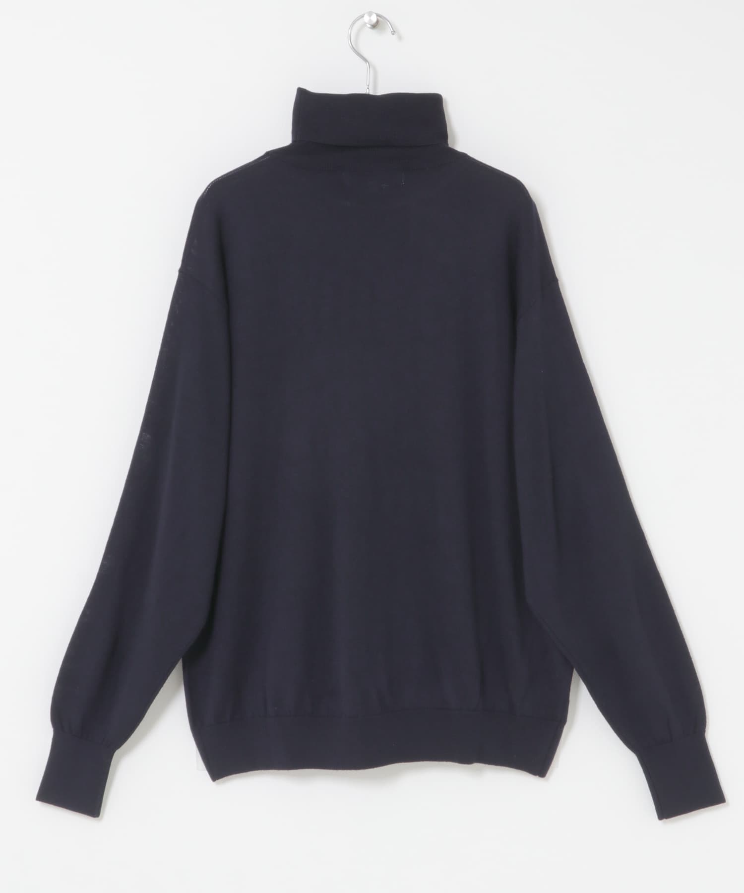 イタリア糸メリノウールタートルネックニット NAVY M