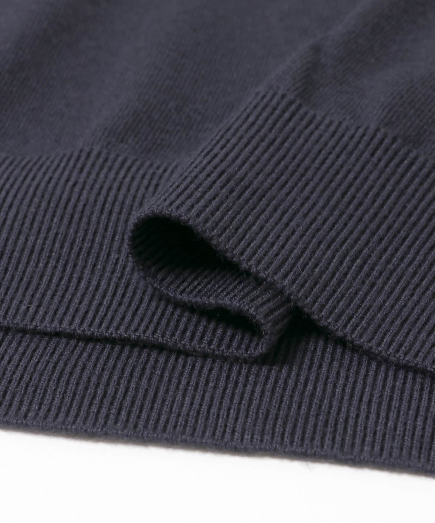 イタリア糸メリノウールタートルネックニット NAVY M