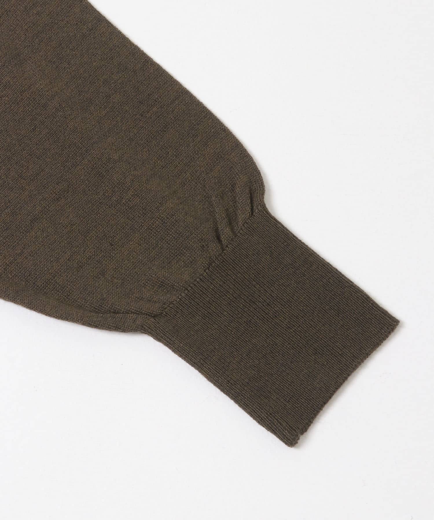 イタリア糸メリノウールニットポロシャツ DARK BROWN M