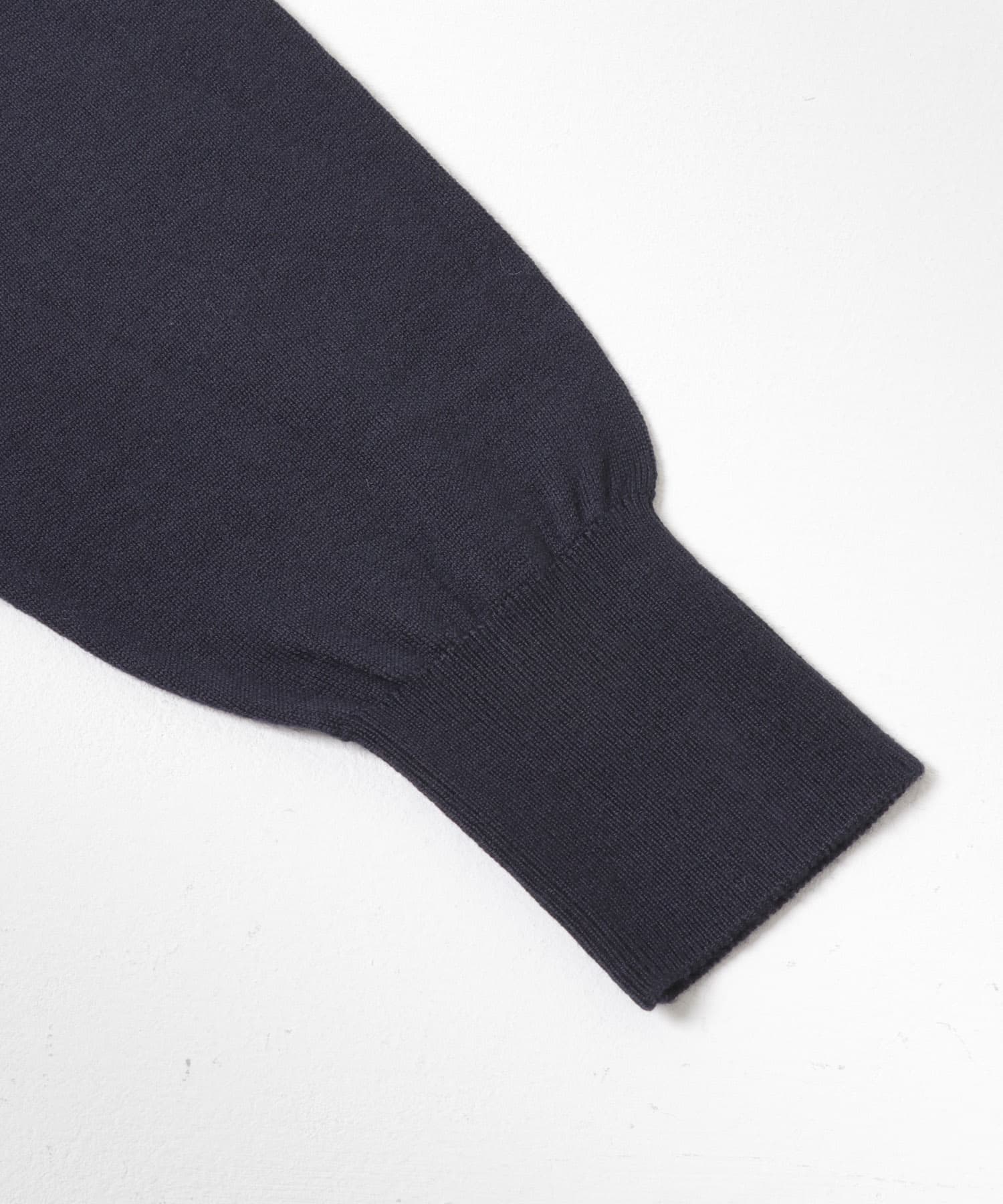 イタリア糸メリノウールニットポロシャツ NAVY M