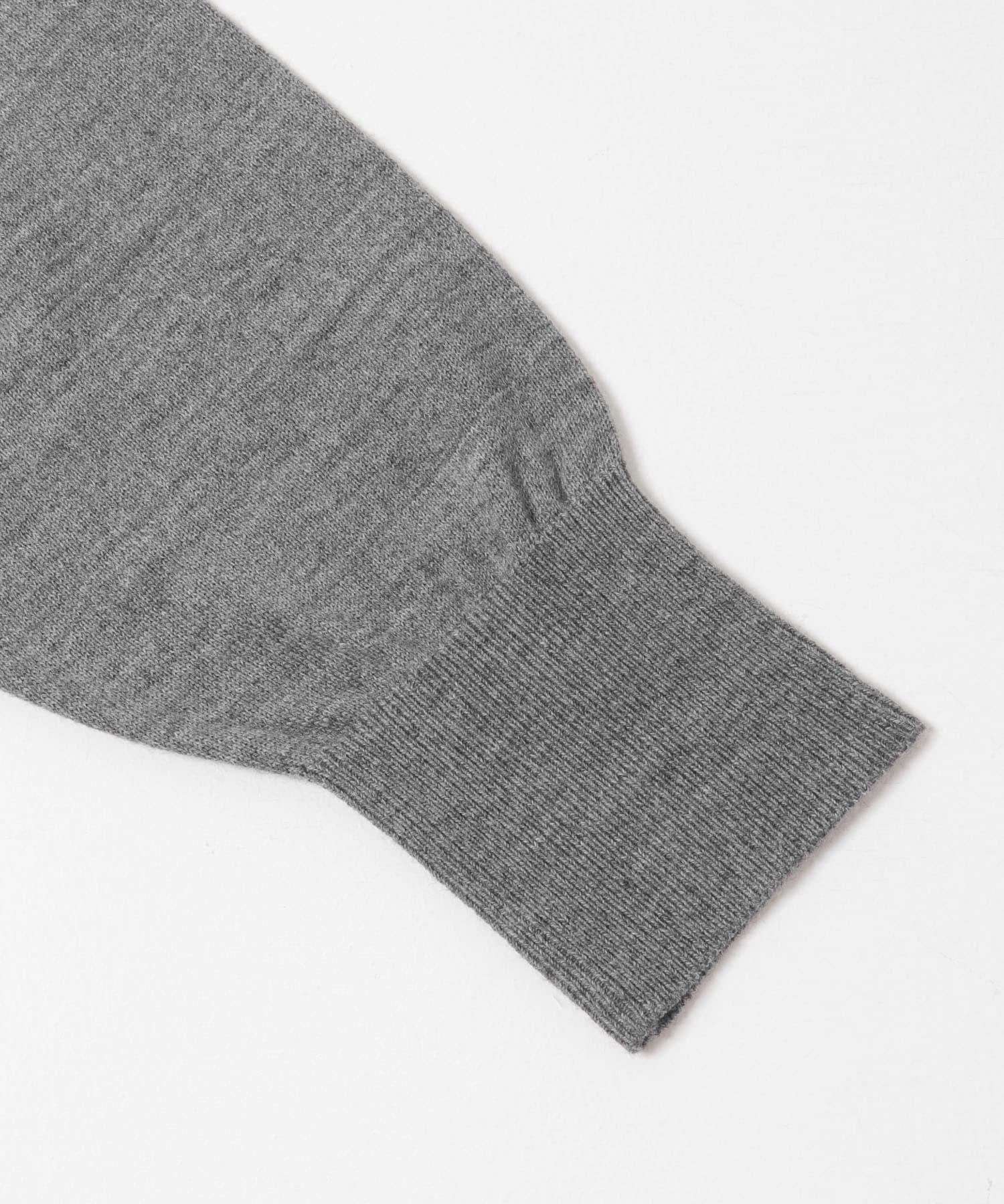 イタリア糸メリノウールニットポロシャツ GRAY M