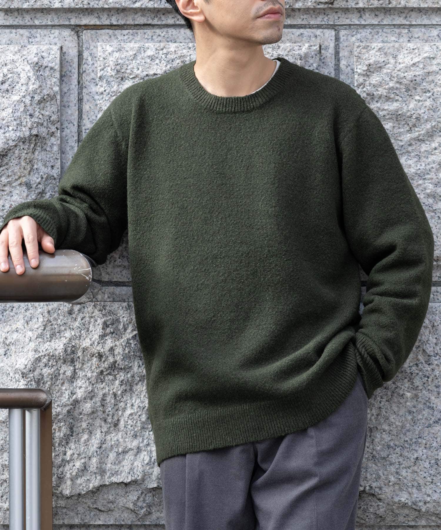 ブークレストレッチクルーニット