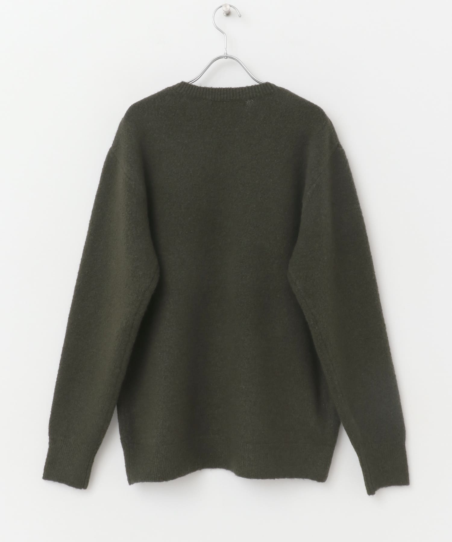 ブークレストレッチクルーニット KHAKI S