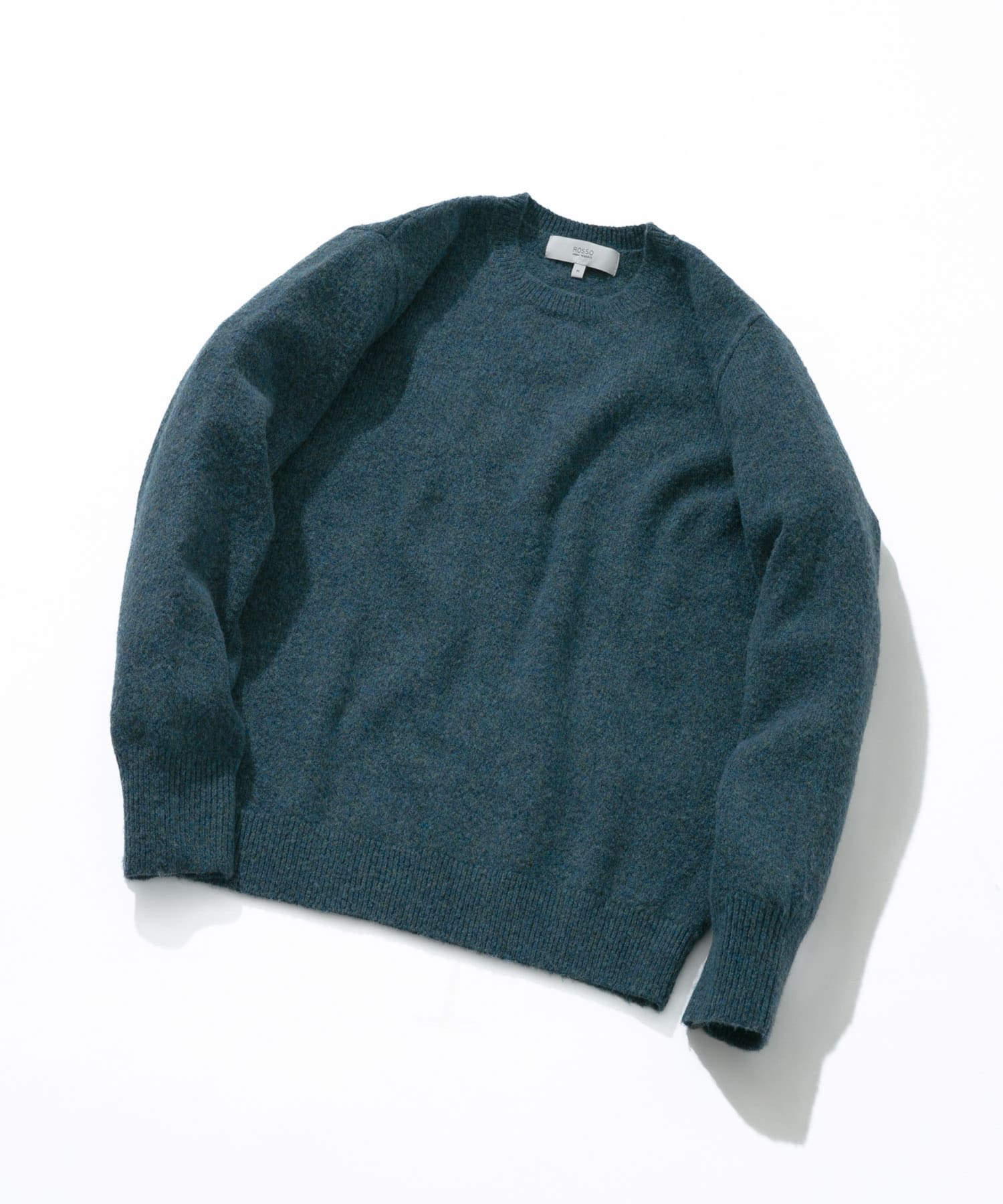 ブークレストレッチクルーニット BLUE M