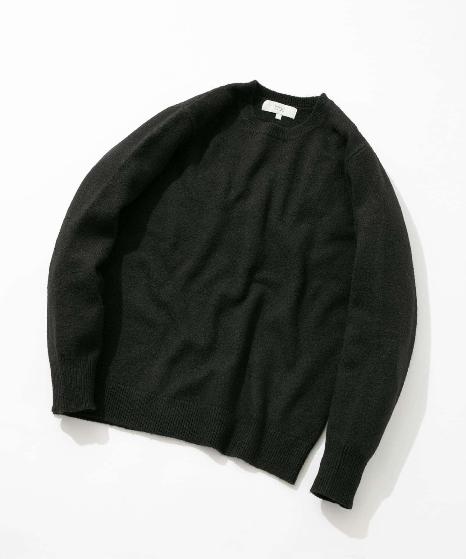 ブークレストレッチクルーニット BLACK S
