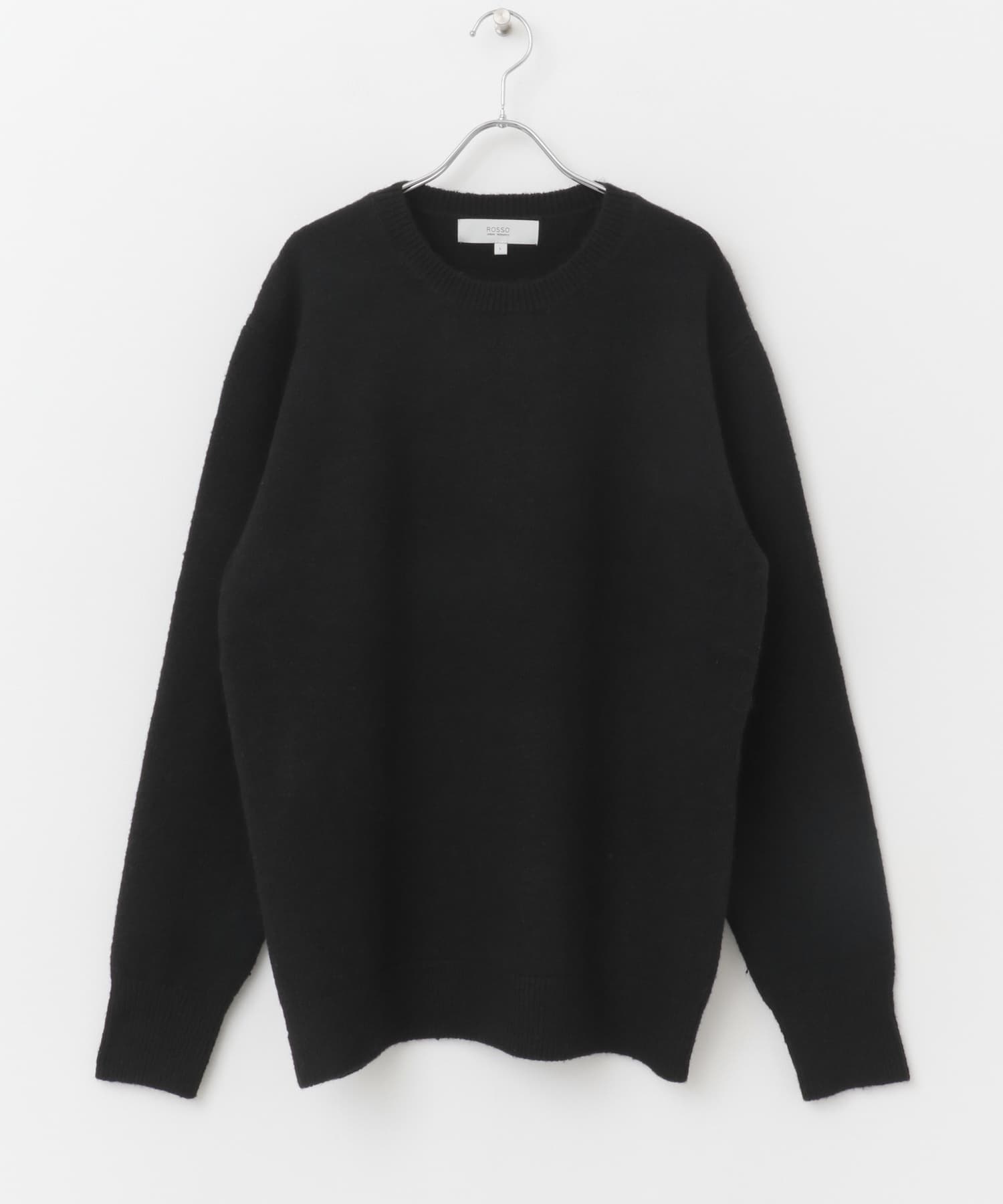 ブークレストレッチクルーニット BLACK S