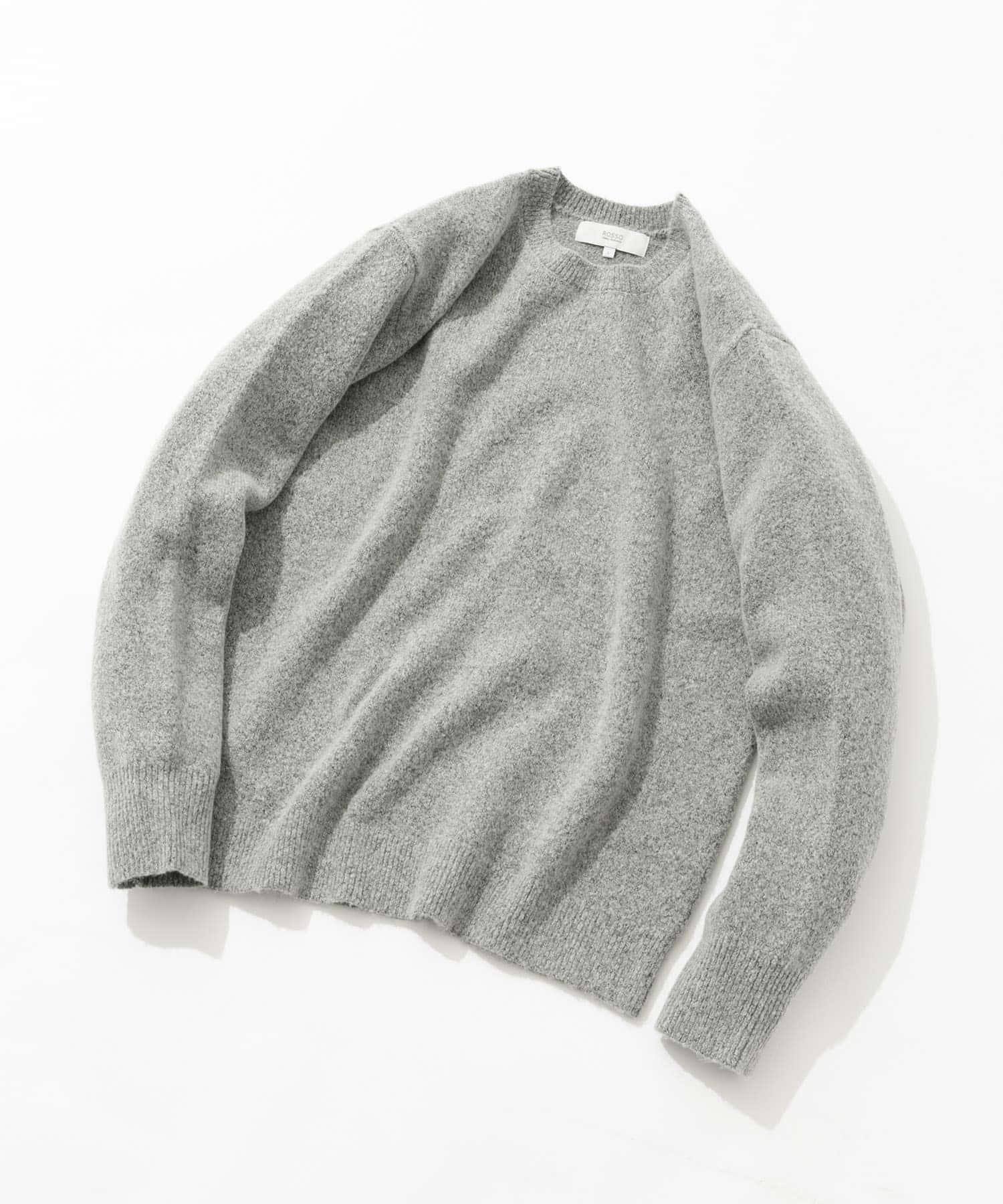 ブークレストレッチクルーニット GRAY M