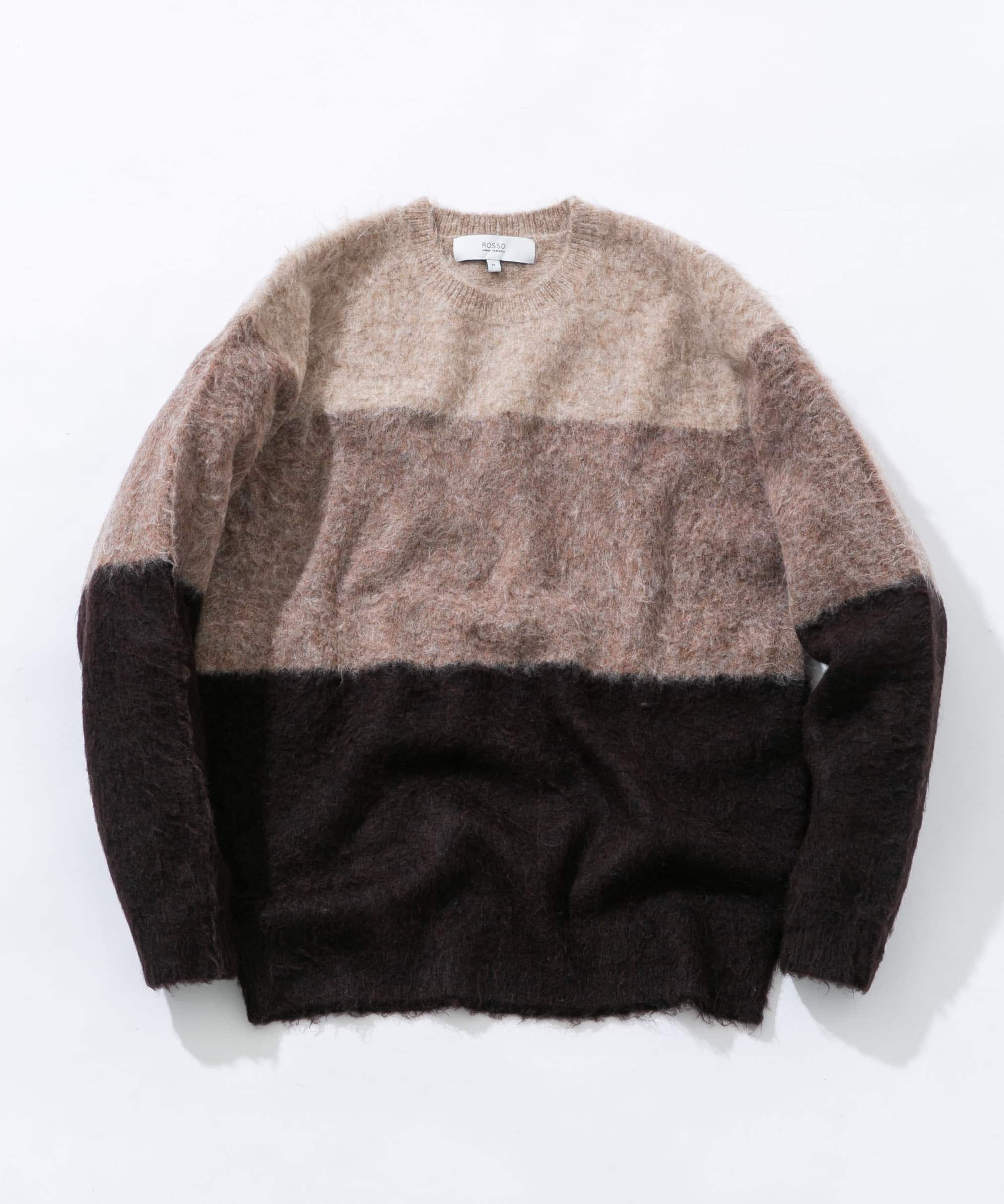 グラデーションシャギーニット BROWN M