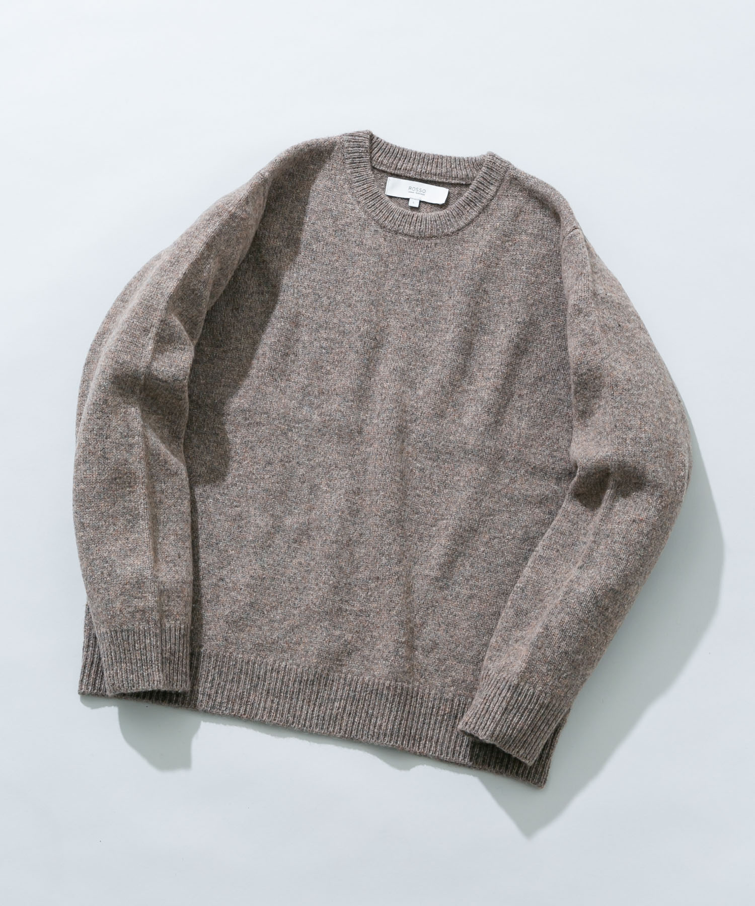 『XLサイズあり』シェットランドウールクルーネックニット GREIGE S