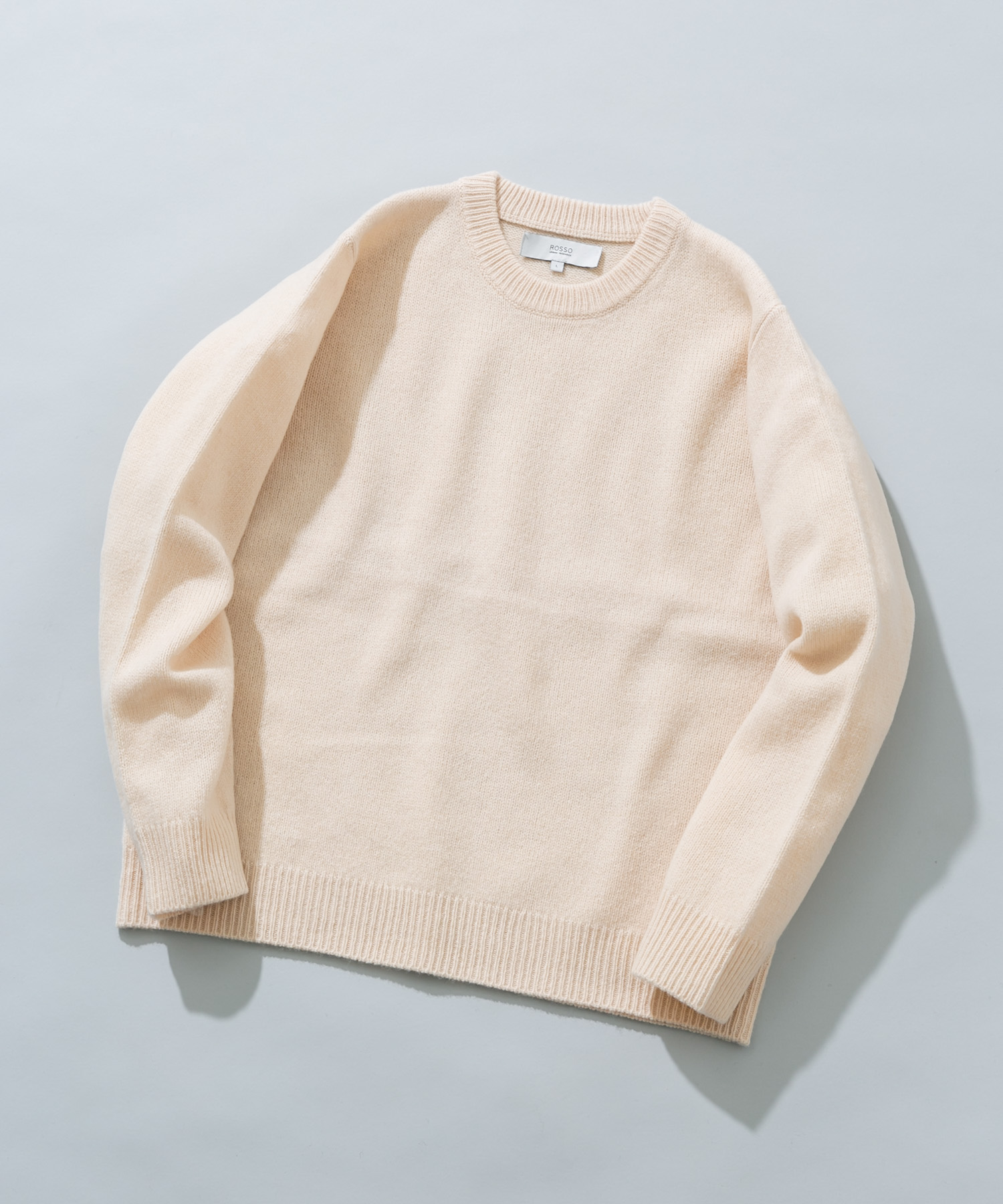 『XLサイズあり』シェットランドウールクルーネックニット WHITE S