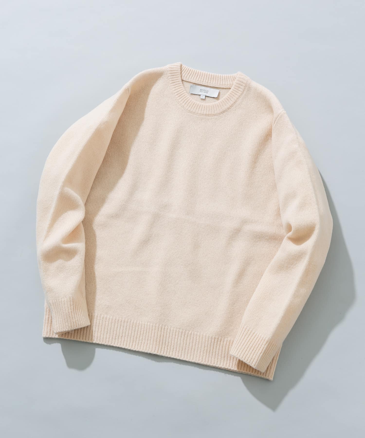 『XLサイズあり』シェットランドウールクルーネックニット WHITE M