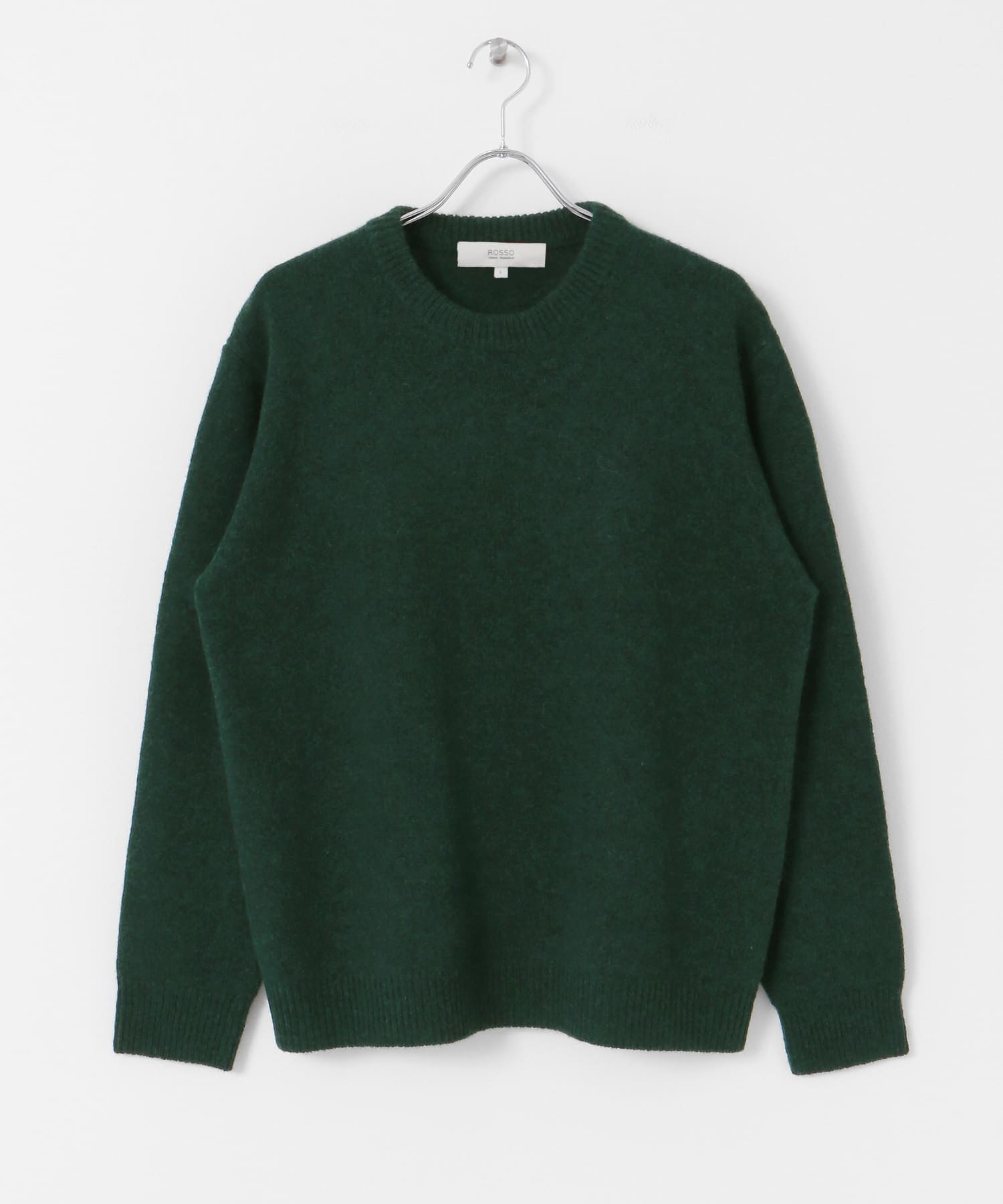 『XLサイズあり』シェットランドウールクルーネックニット GREEN S