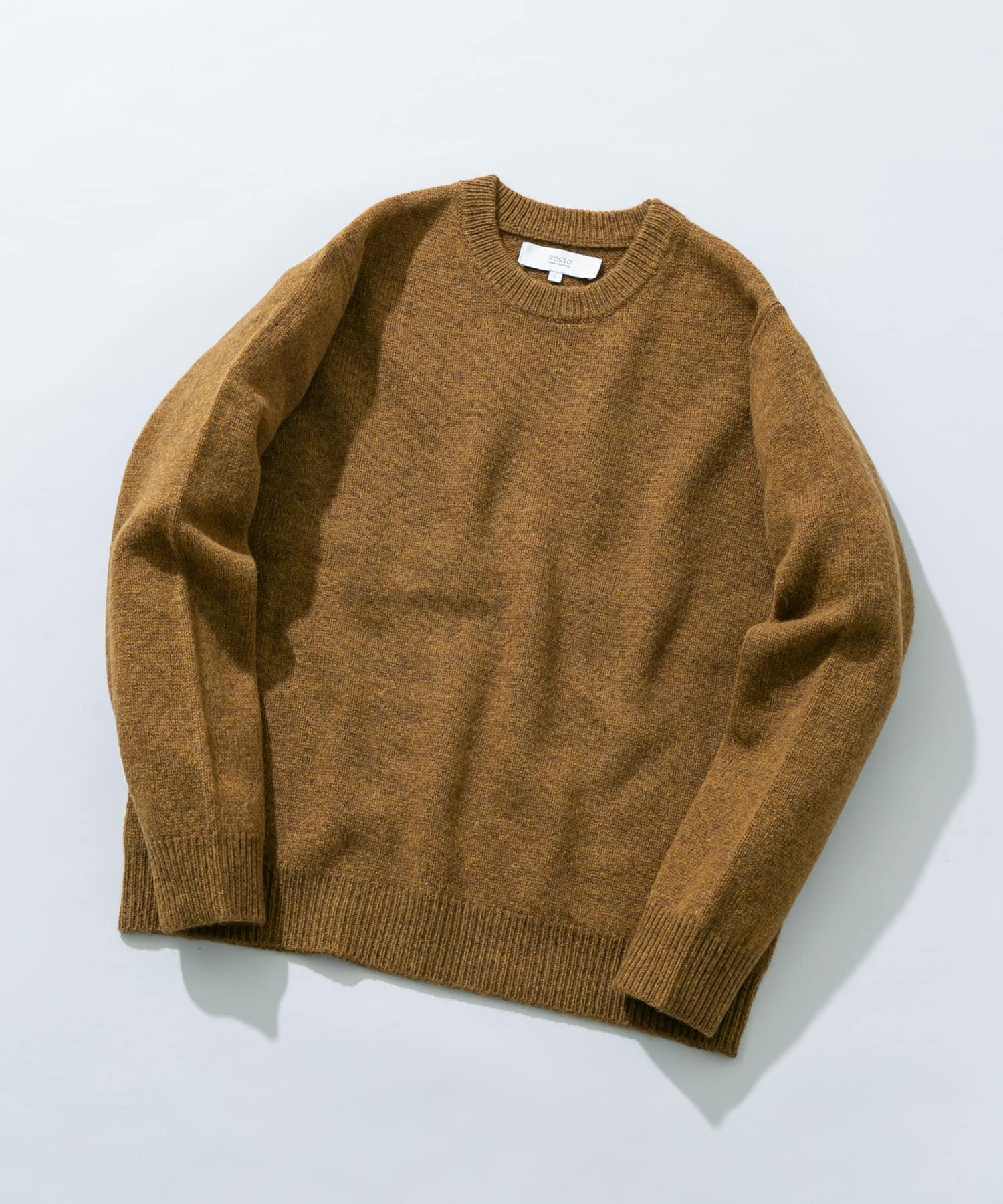 『XLサイズあり』シェットランドウールクルーネックニット KHAKI S
