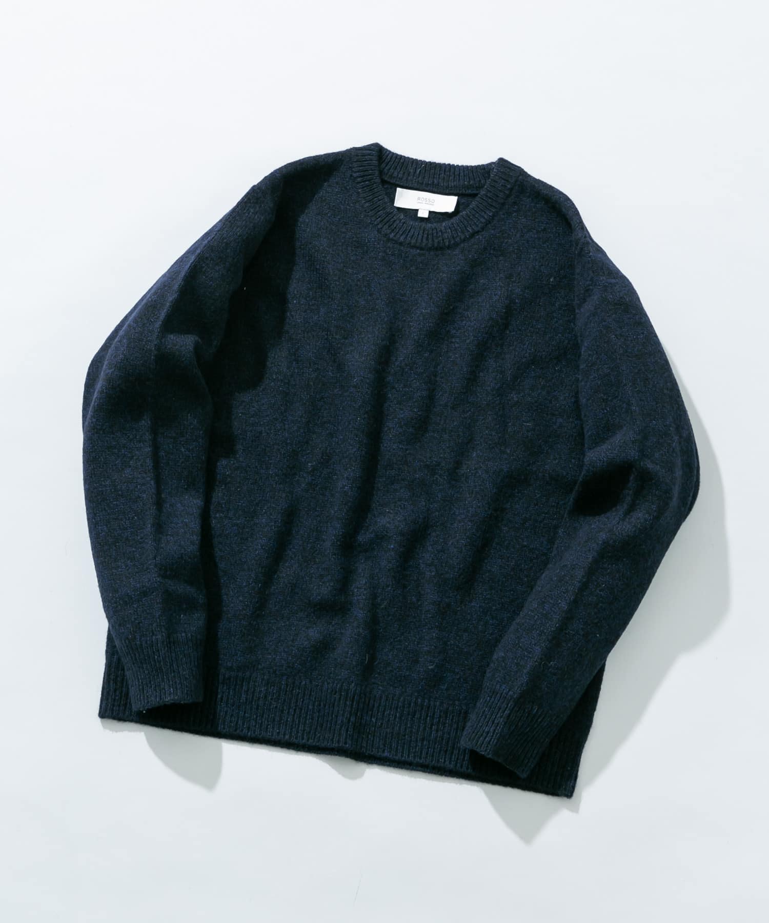 『XLサイズあり』シェットランドウールクルーネックニット NAVY S