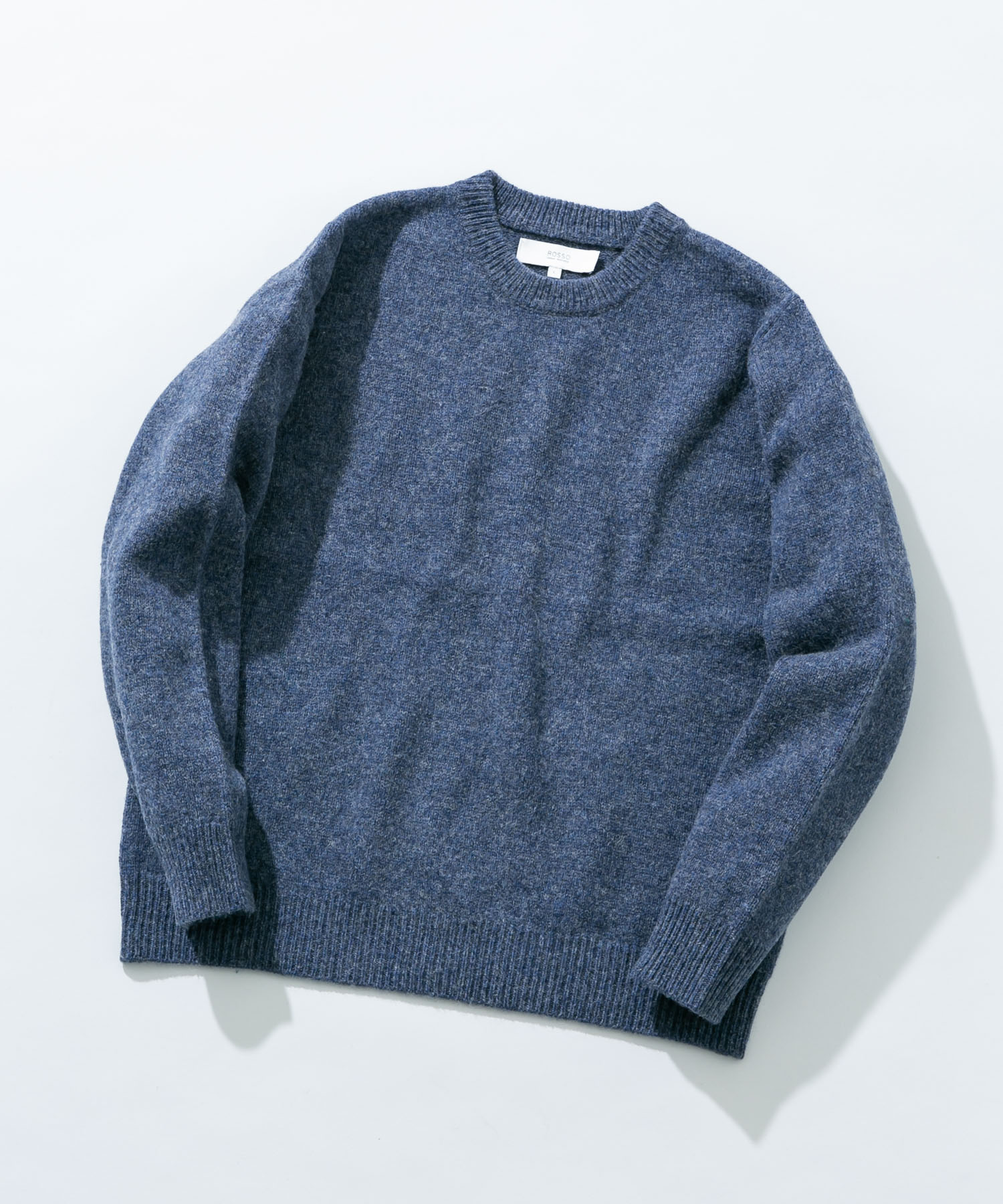 『XLサイズあり』シェットランドウールクルーネックニット INDIGO S