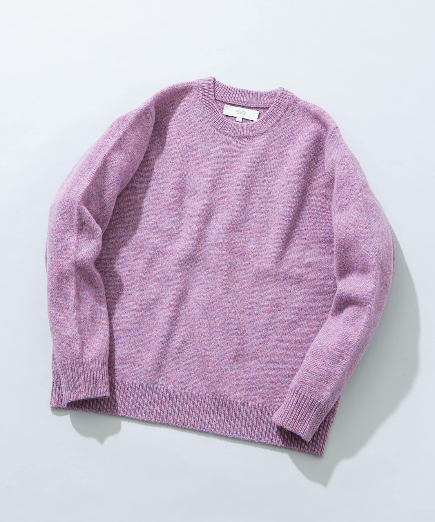 『XLサイズあり』シェットランドウールクルーネックニット LAVENDER S