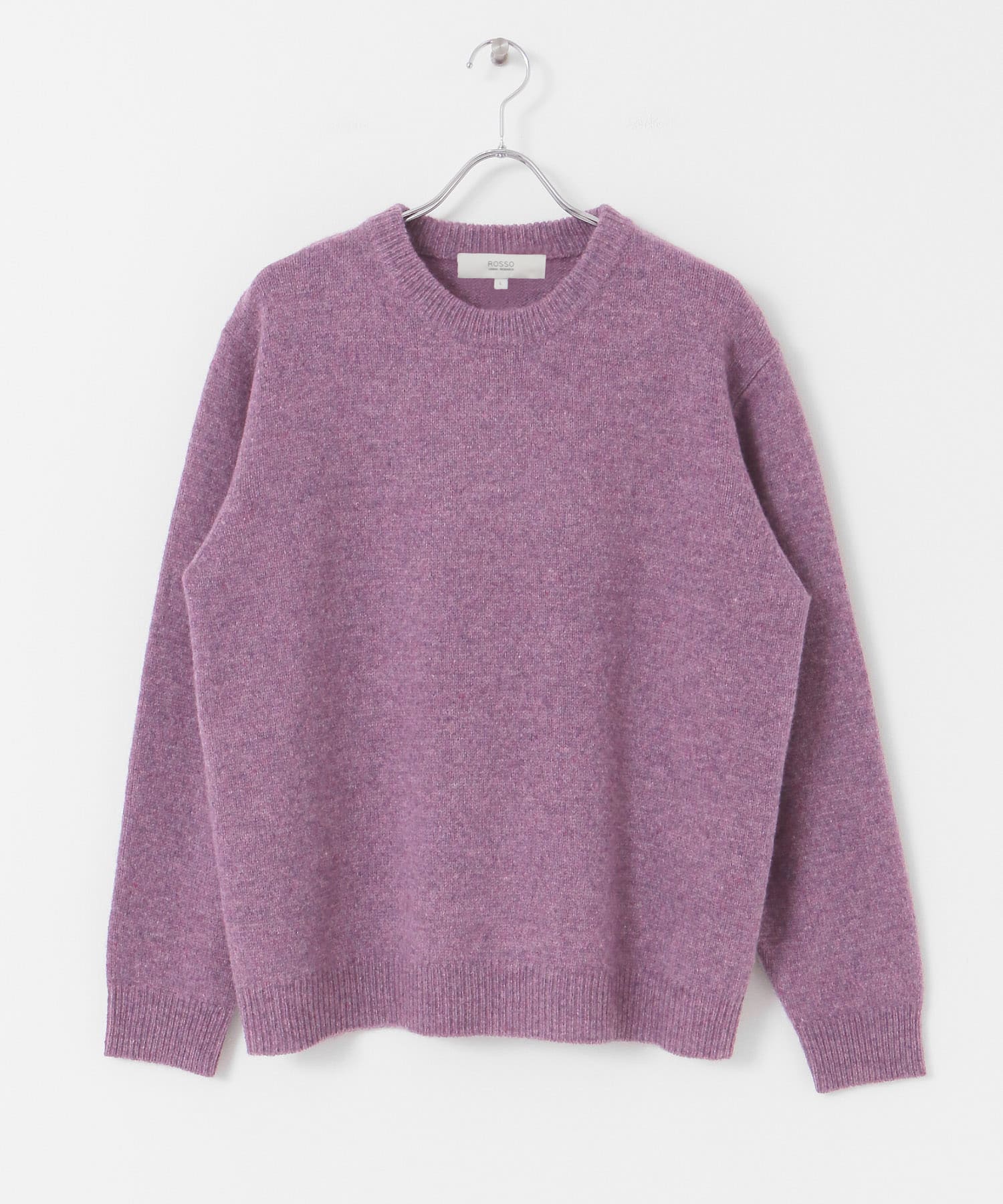 『XLサイズあり』シェットランドウールクルーネックニット LAVENDER S