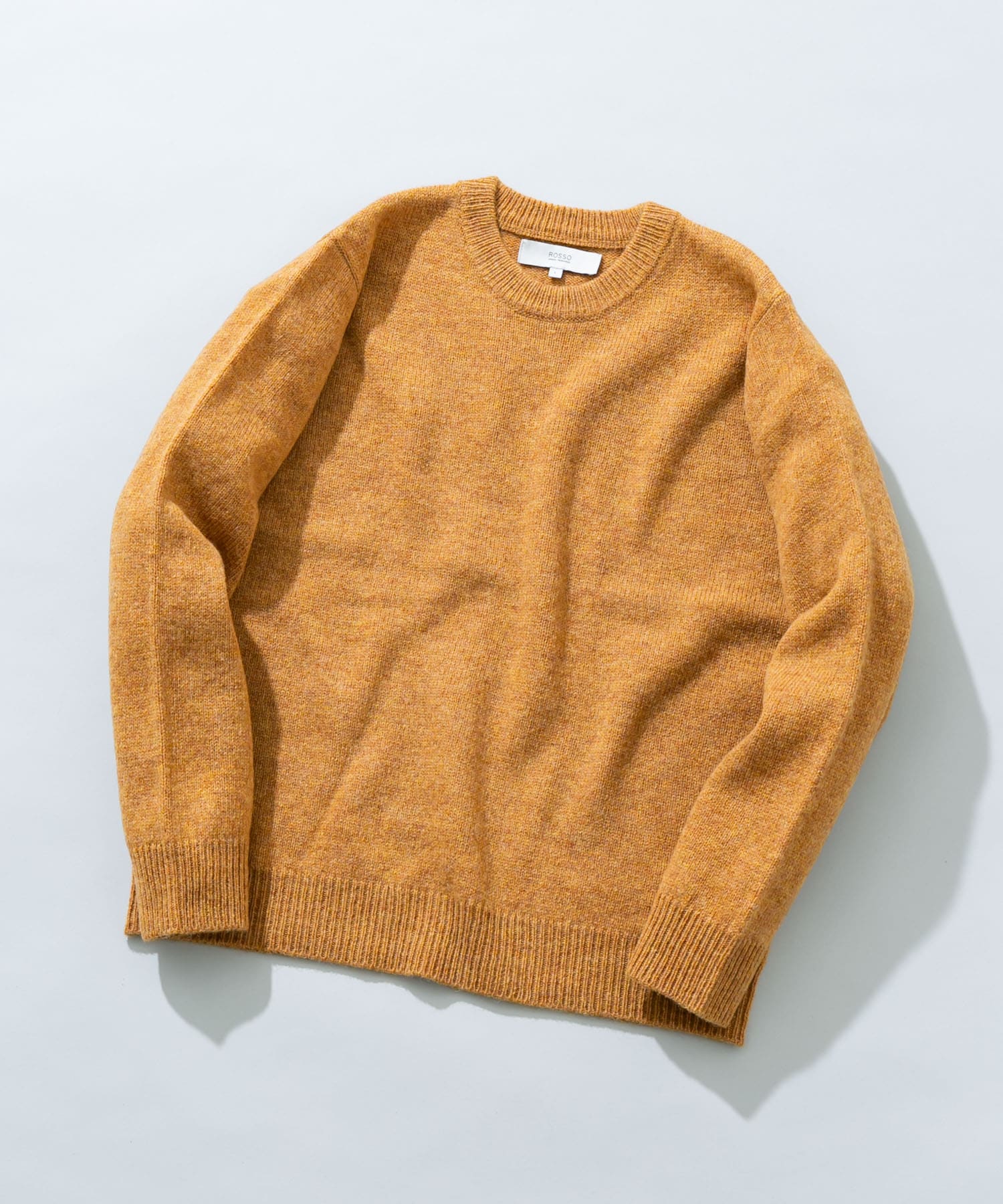 『XLサイズあり』シェットランドウールクルーネックニット MASTARD S