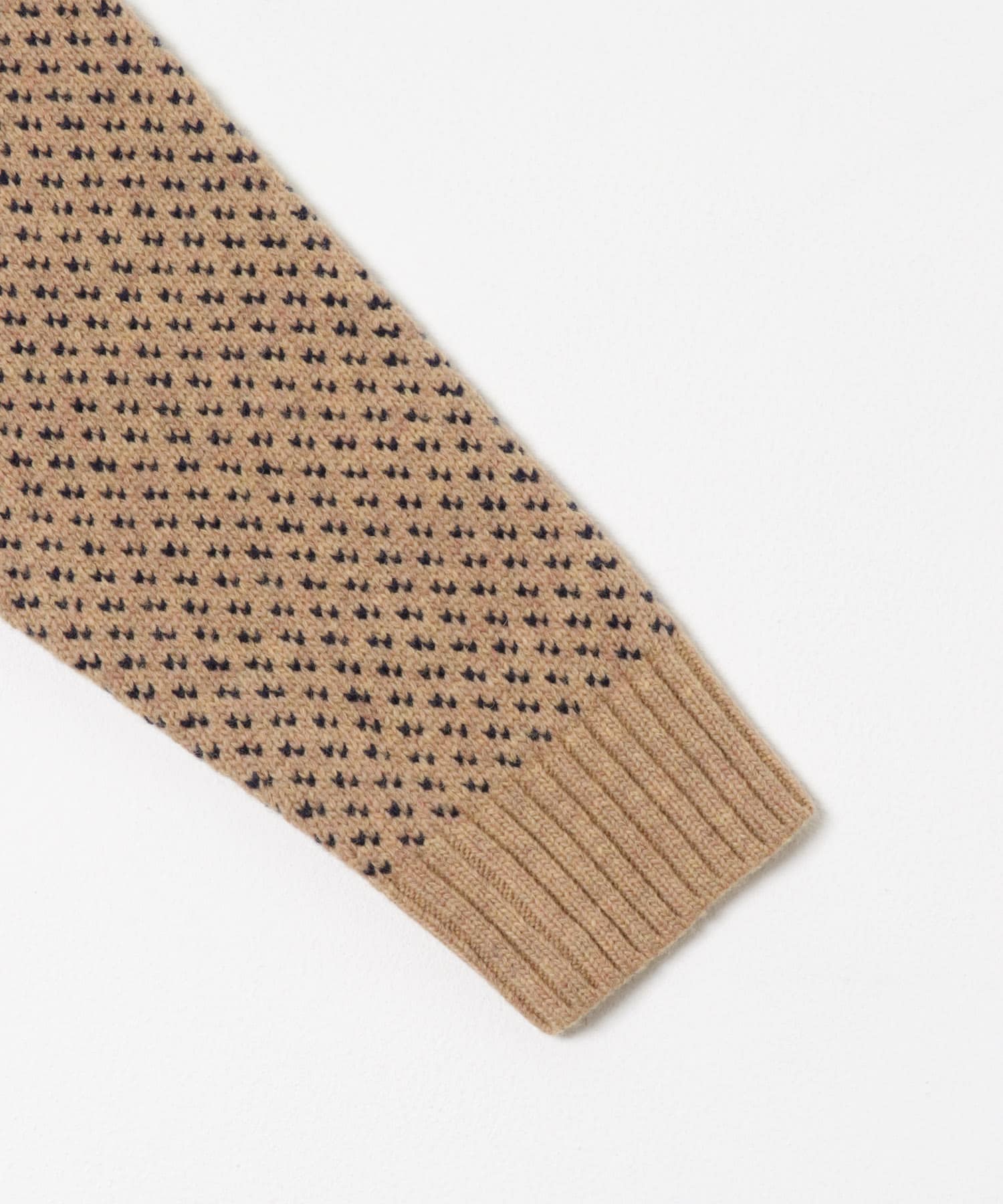 『XLサイズあり』バーズアイ柄クルーネックニット GREIGE S